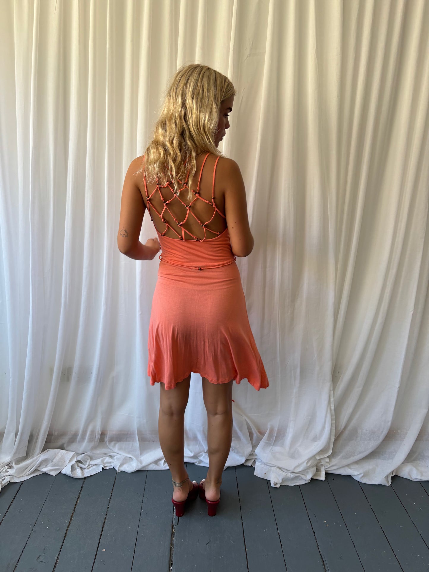 Warehouse Coral Midi Dress