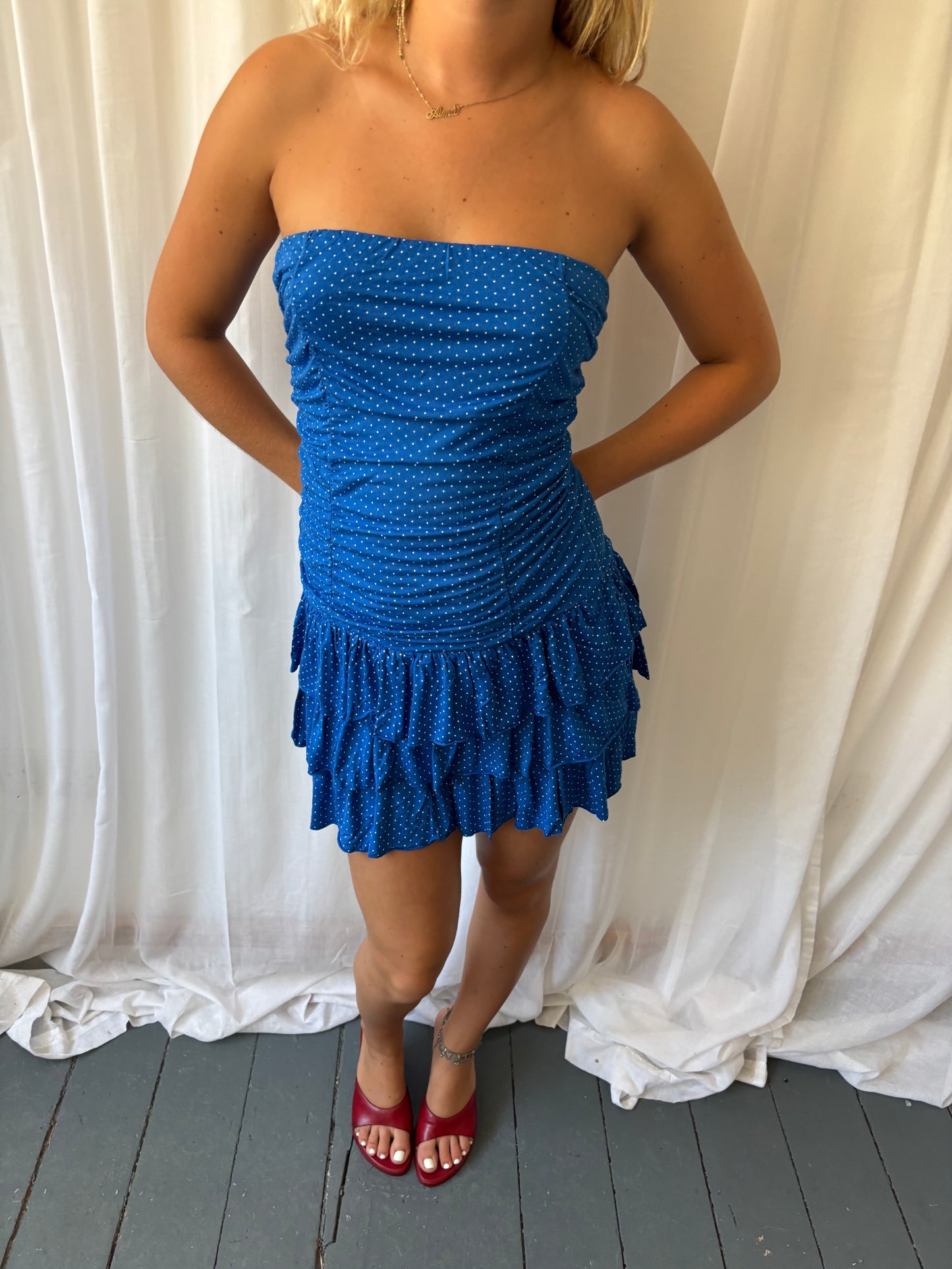 Tammy Blue Polka Dot Dress