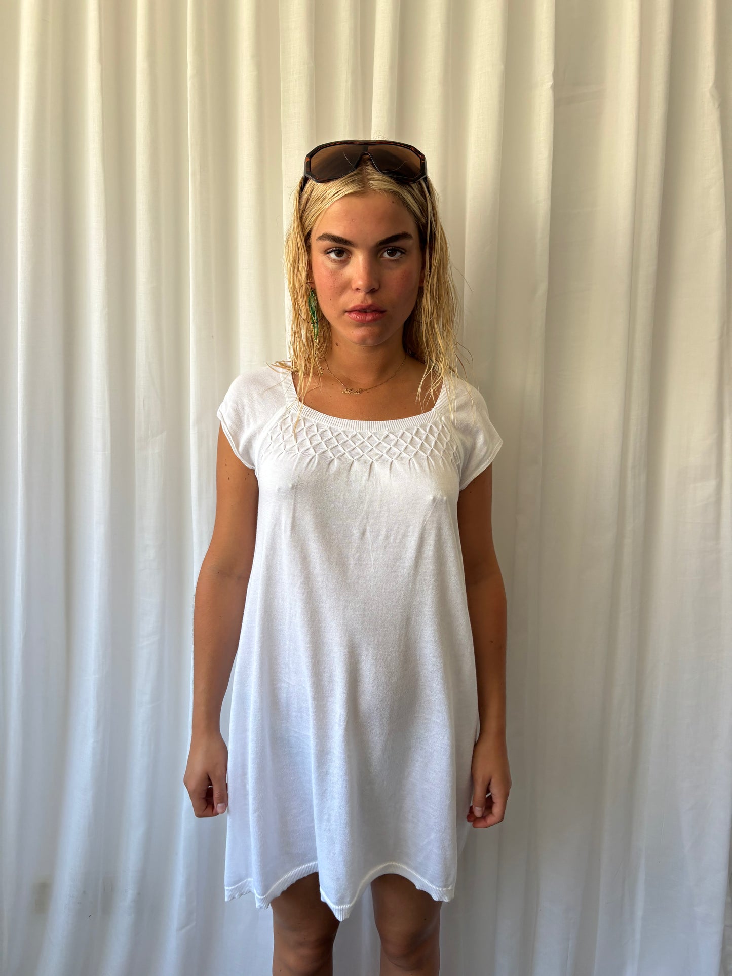 DKNY White Knit Dress