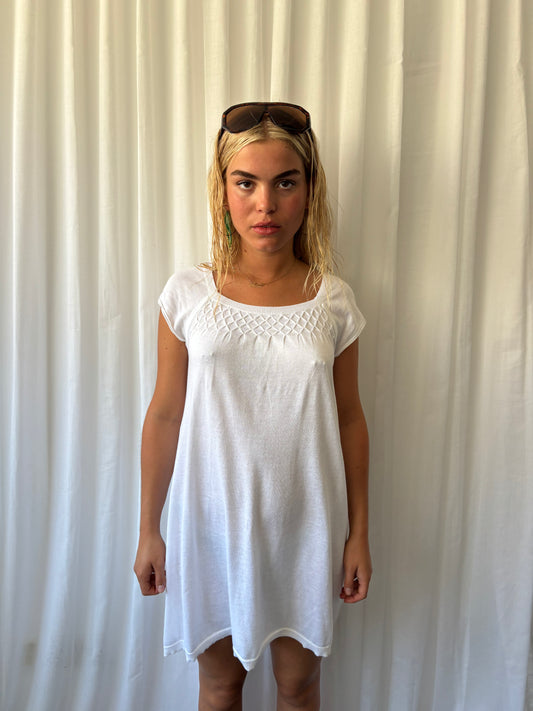 DKNY White Knit Dress