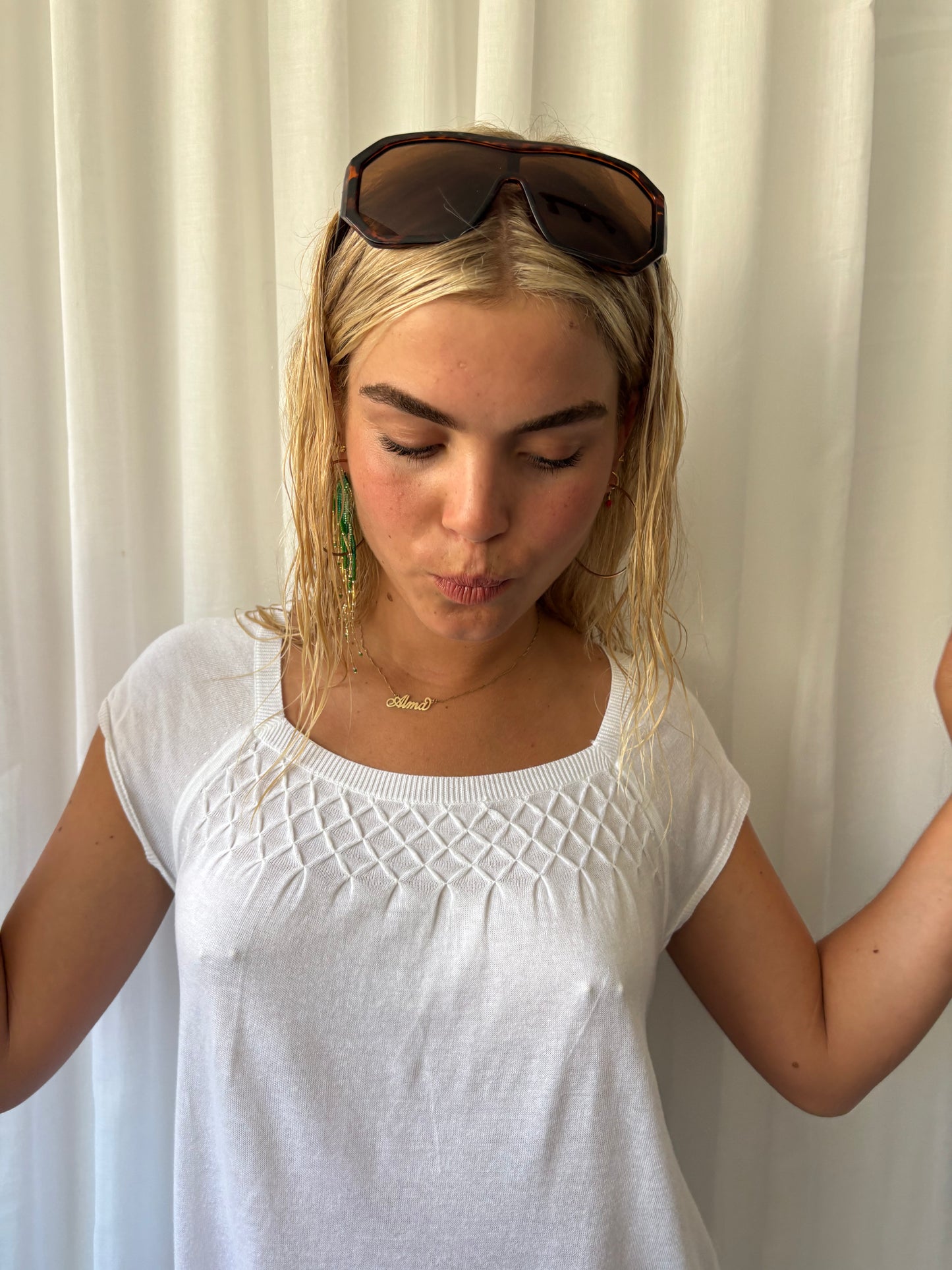 DKNY White Knit Dress