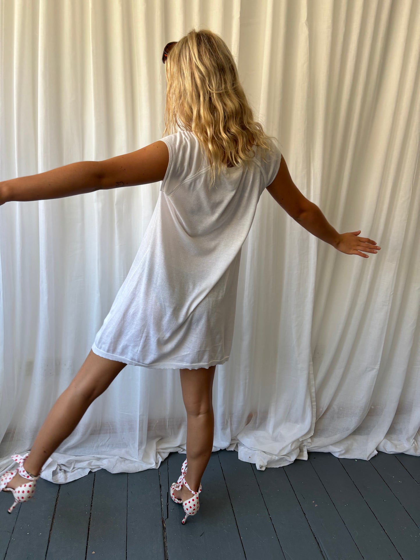 DKNY White Knit Dress