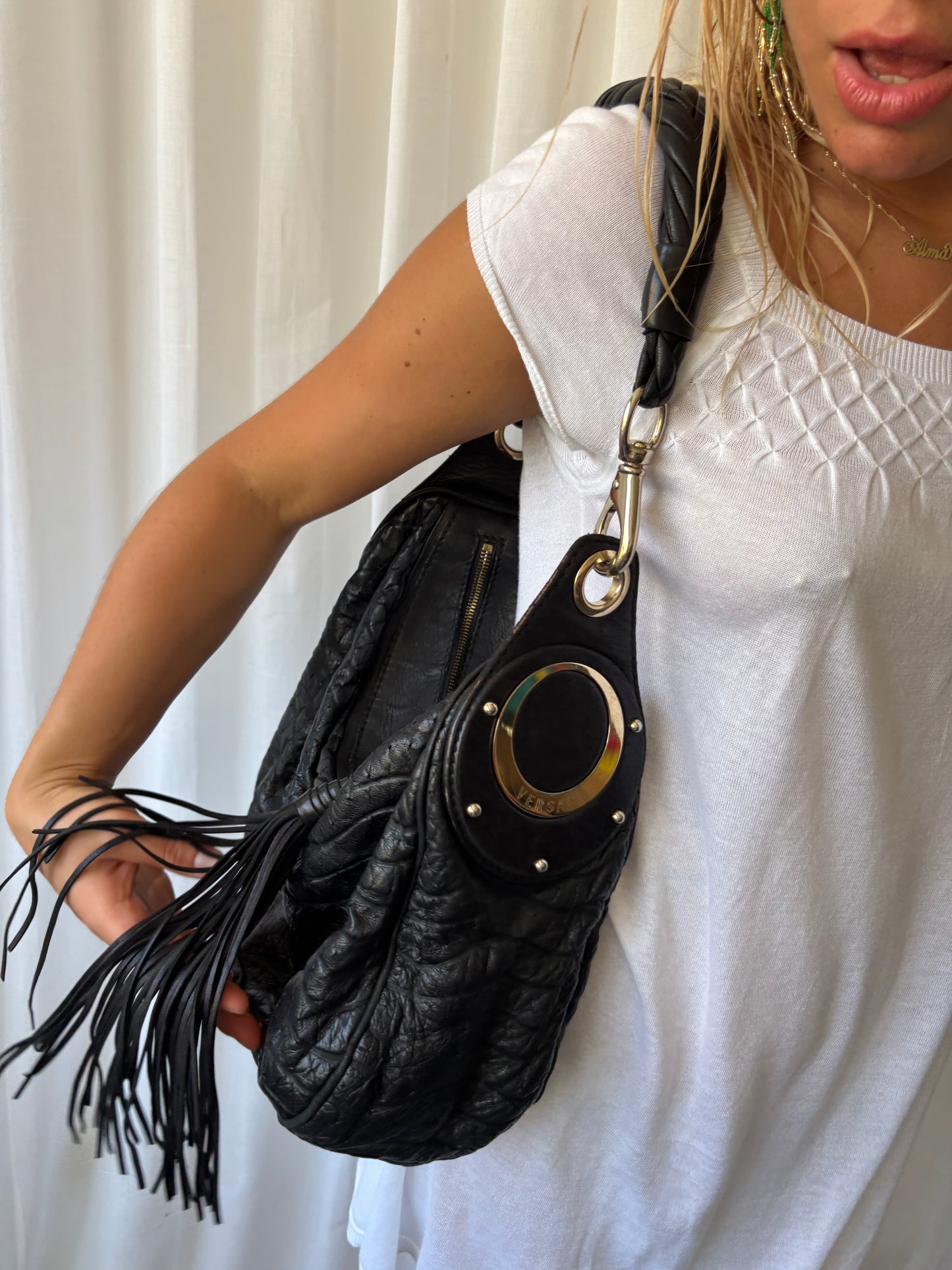 Versace Black Leather Bag