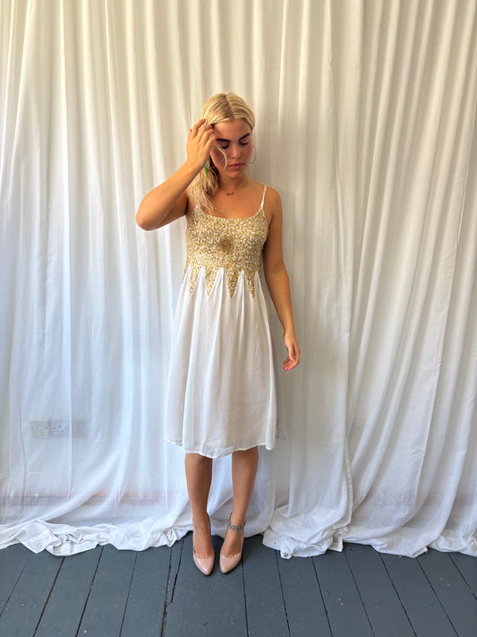 Vintage Ivory Sequin Dress