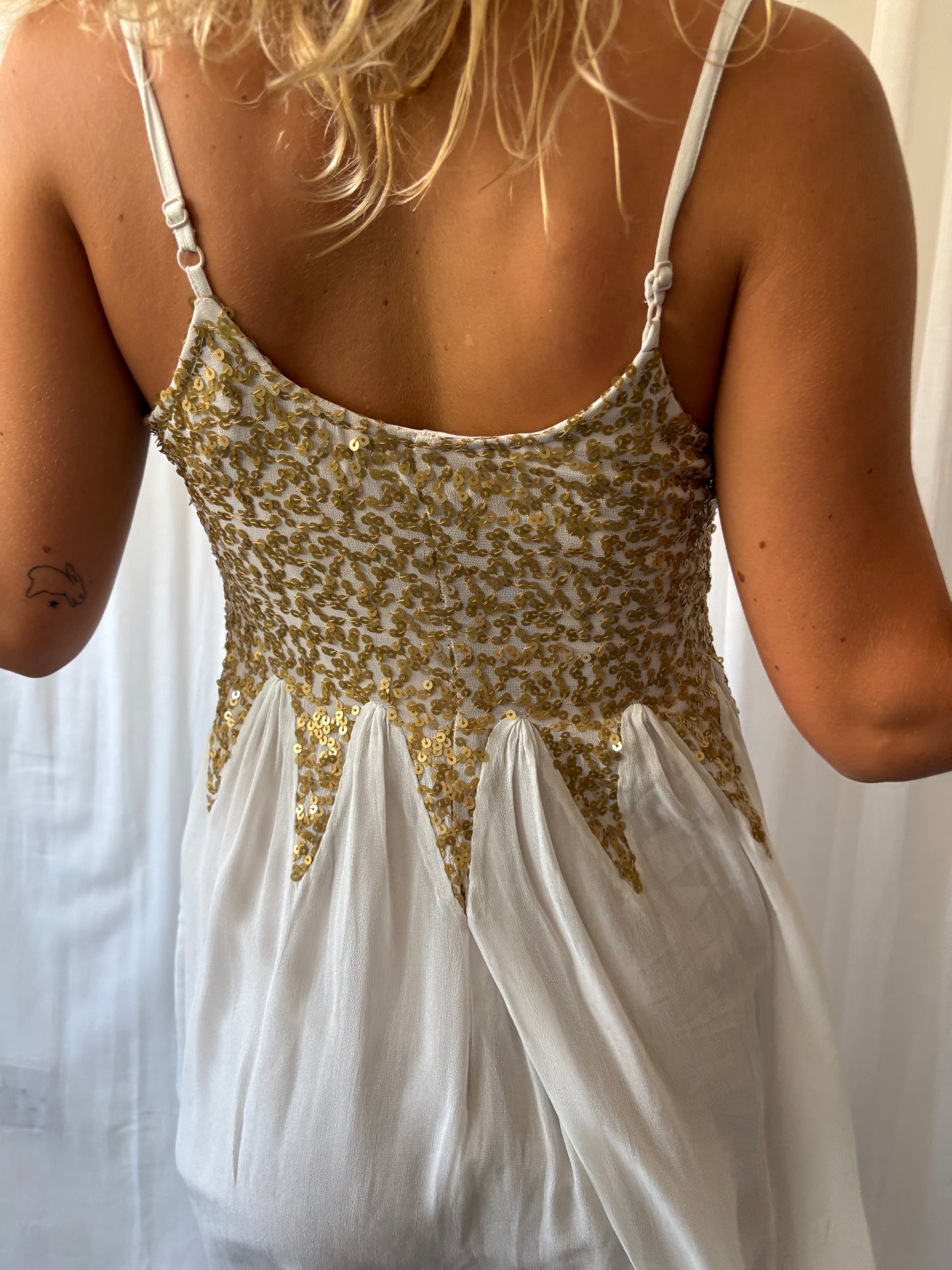 Vintage Ivory Sequin Dress