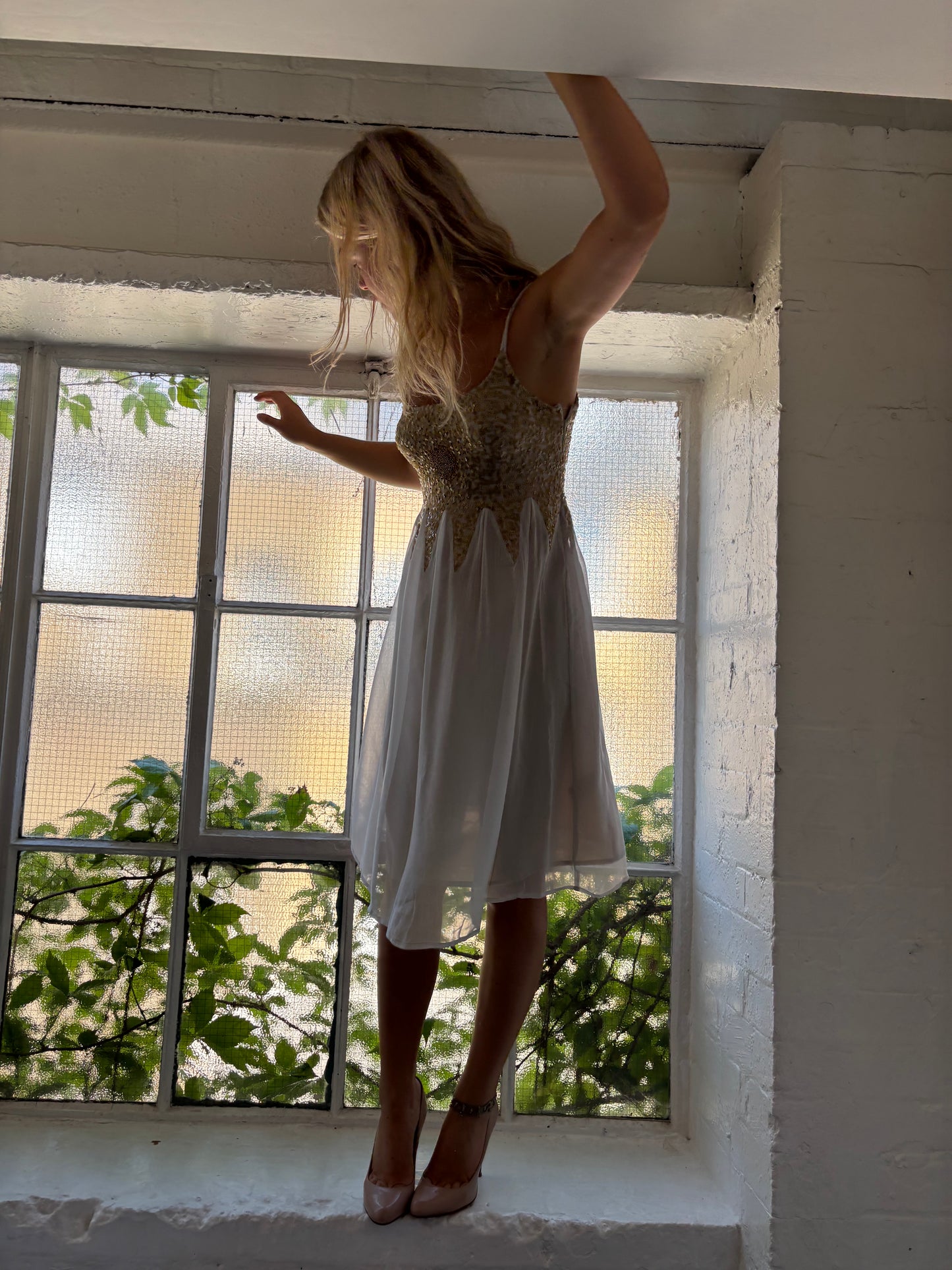 Vintage Ivory Sequin Dress