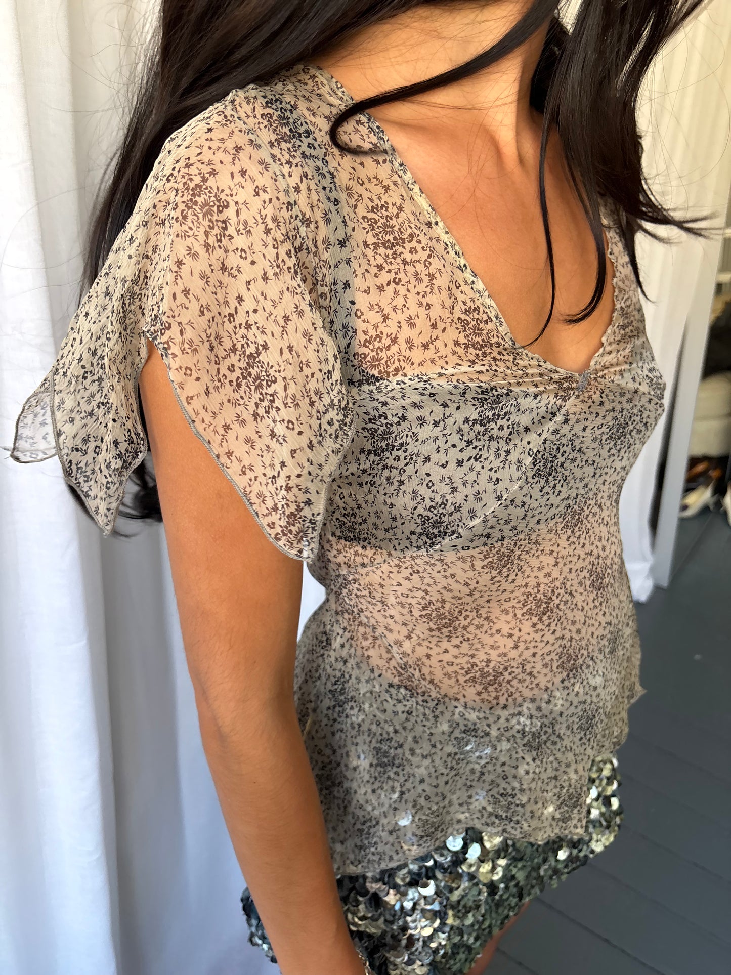 Vintage Sheer Floral Top