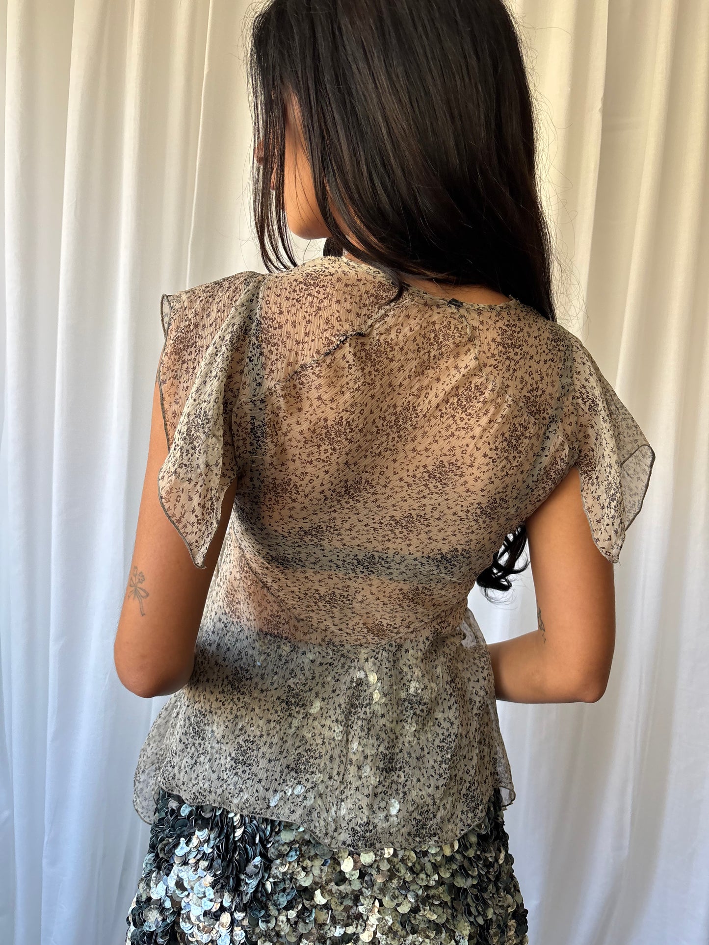 Vintage Sheer Floral Top
