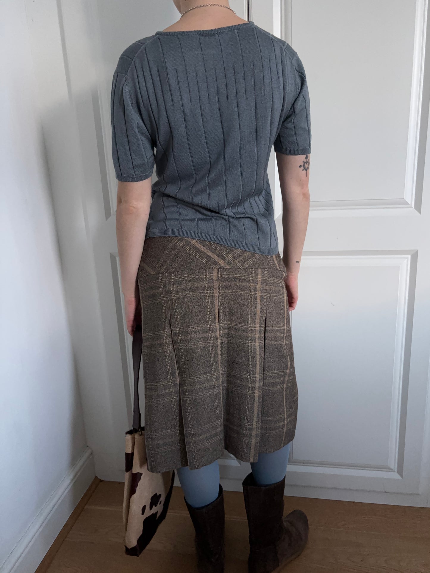 Amaranto Pleated Plaid Skirt