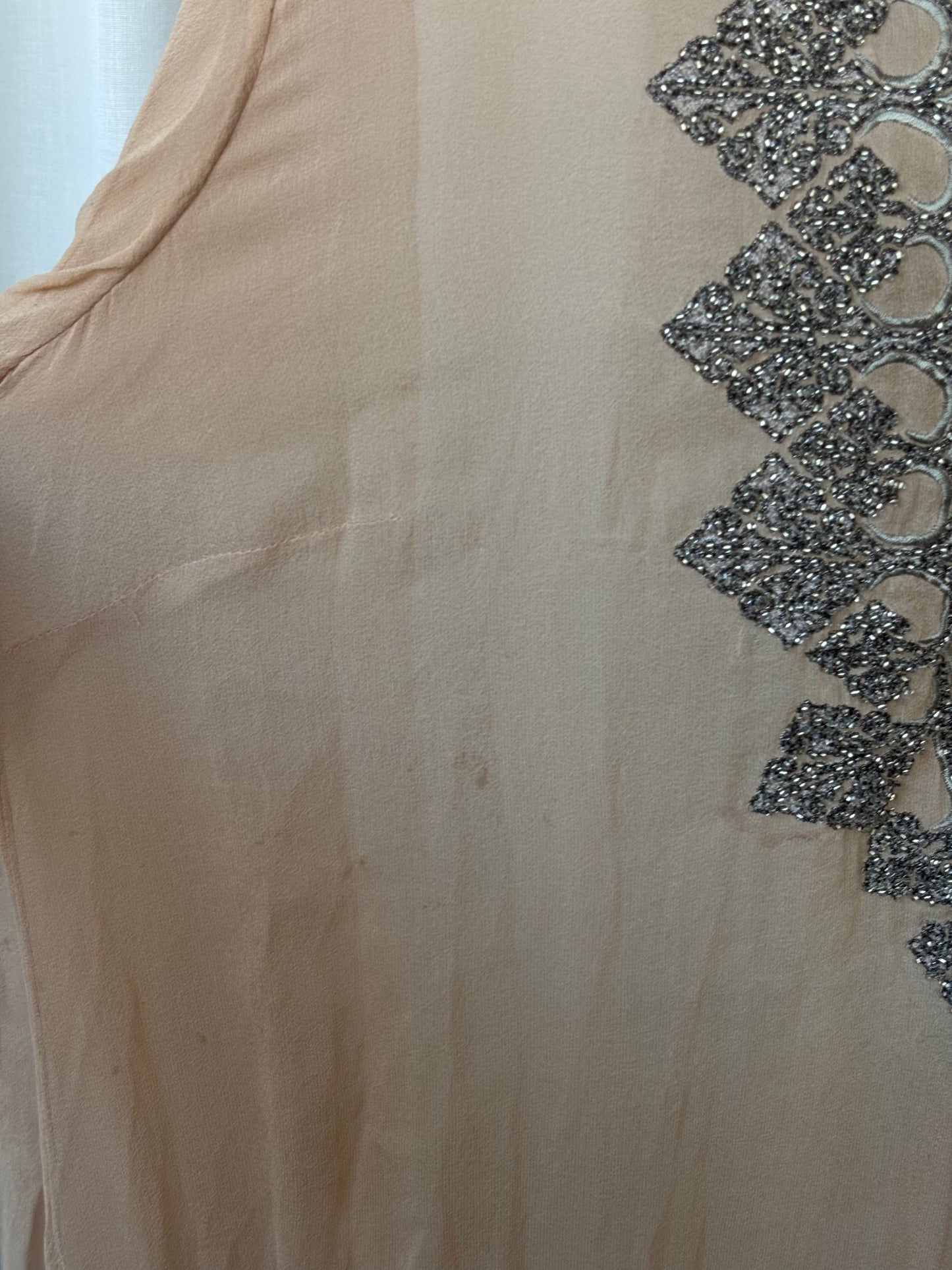 Vintage Pale Pink Sheer Silk Top