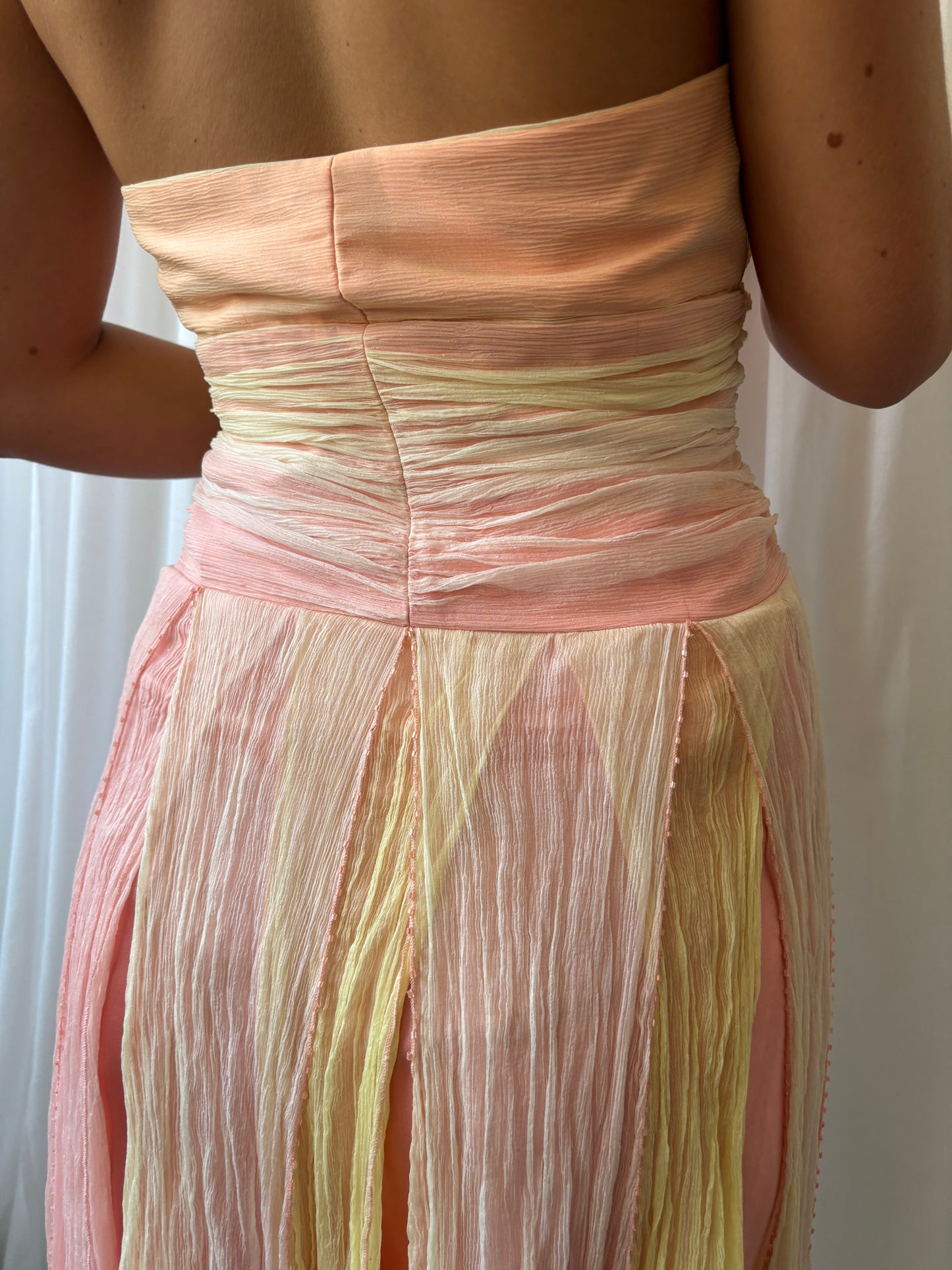 Shelli Segal Peach Halter Dress