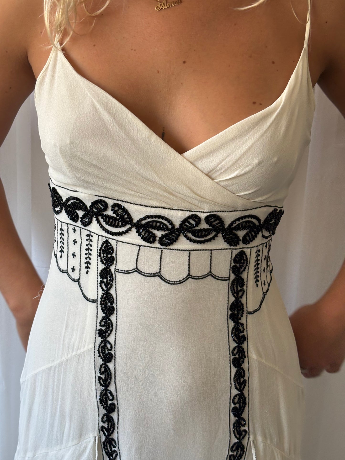 Karen Millen White Beaded Dress