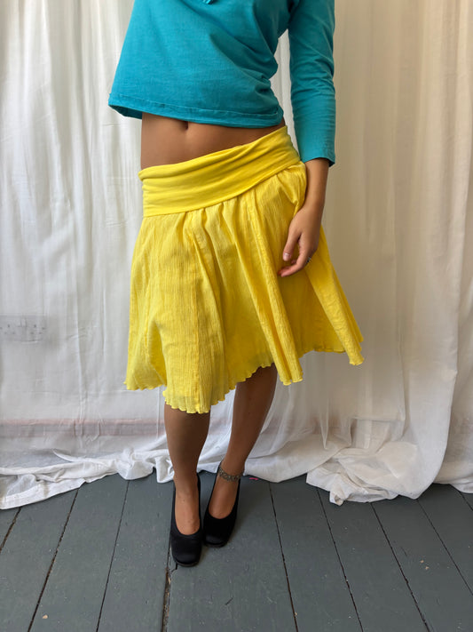 DKNY Yellow Knee Length Skirt