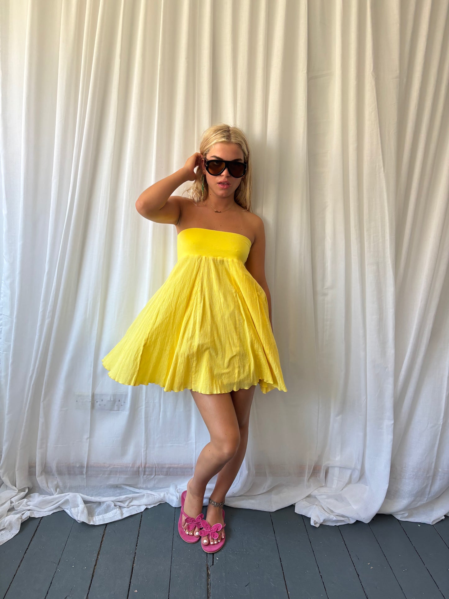 DKNY Yellow Knee Length Skirt