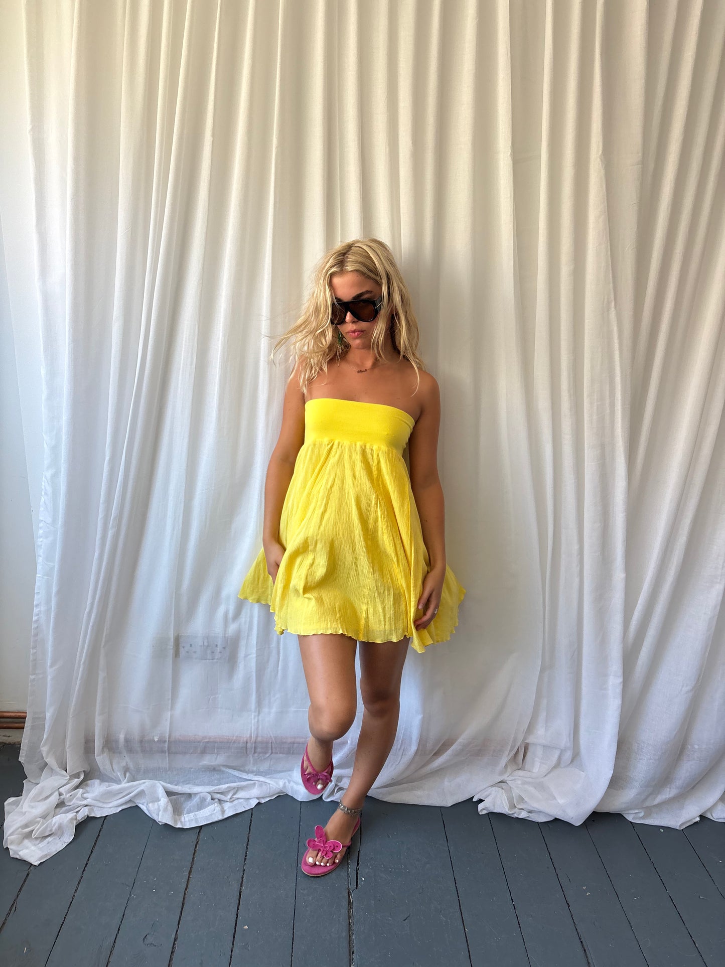 DKNY Yellow Knee Length Skirt