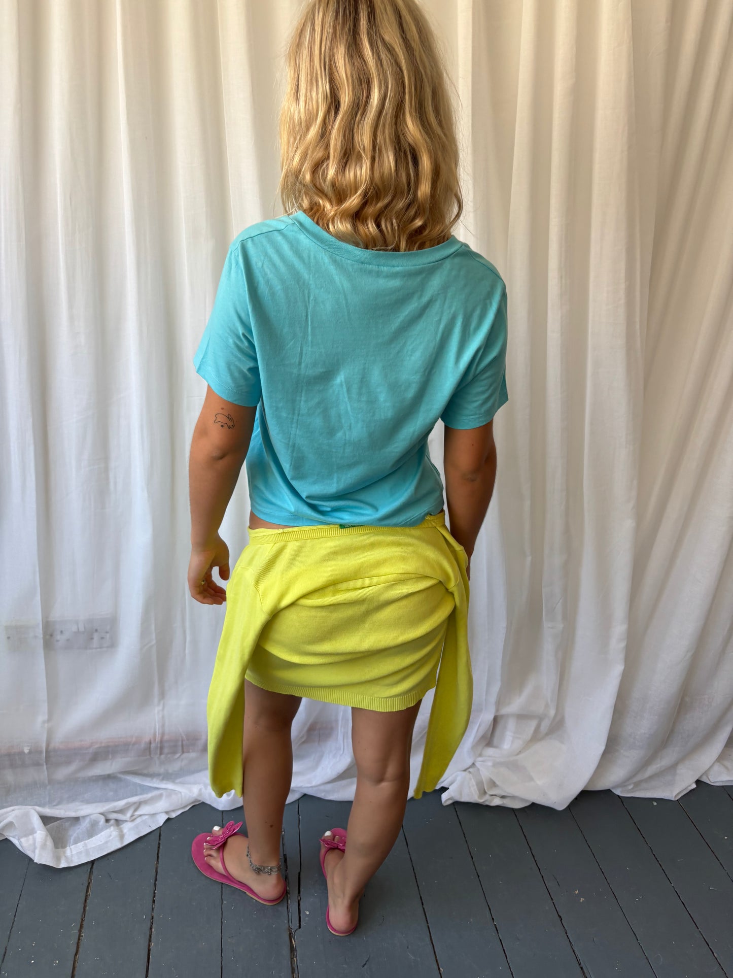 Sisley Turquoise V-neck T-shirt
