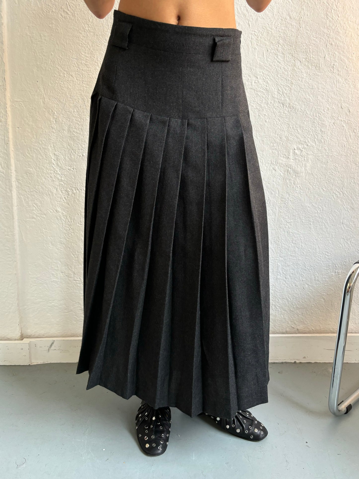 Joseph Janard Grey Pleated Skirt