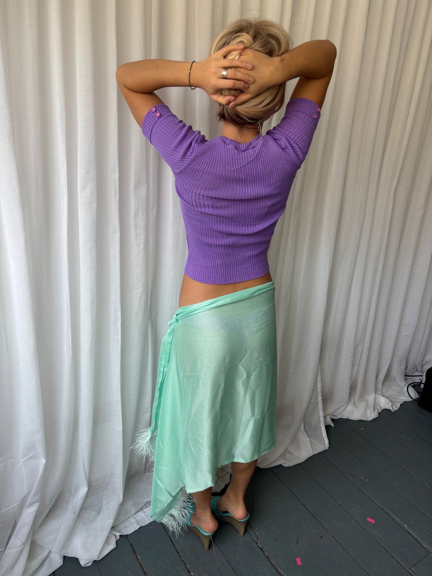 Vintage 70s Purple Knit Top