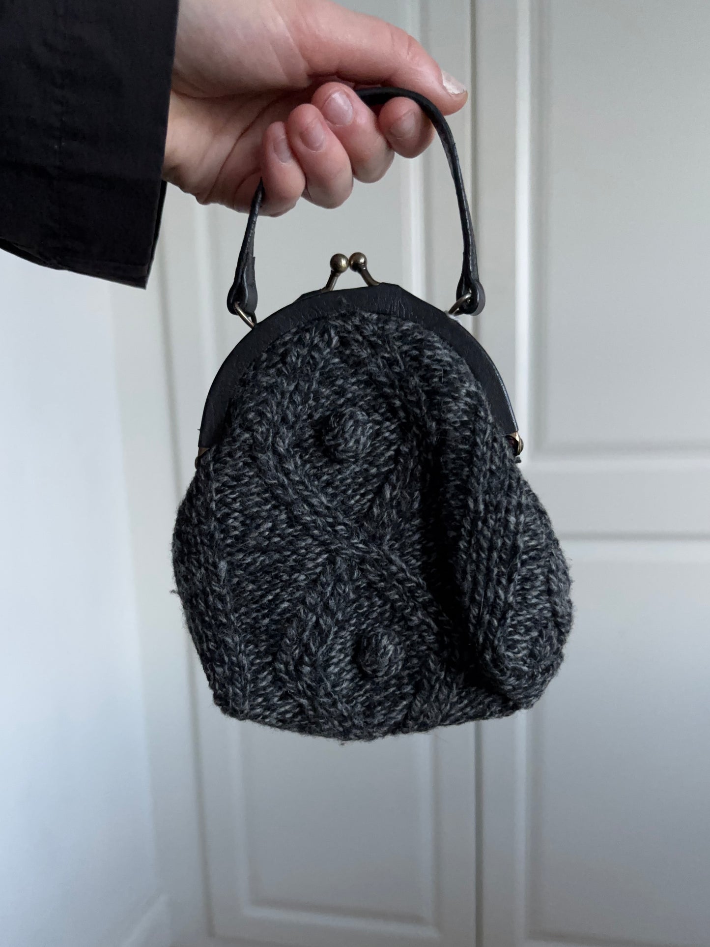 Moschino Grey Knit Purse