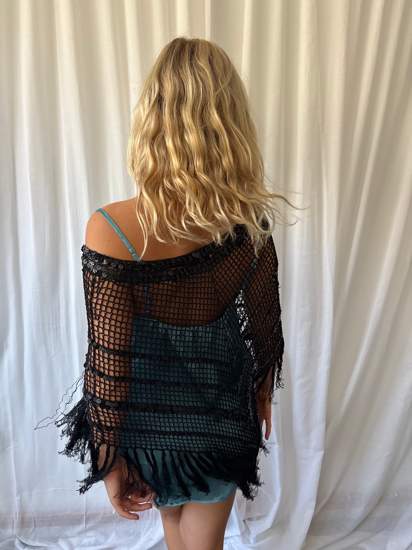 Vintage Black Fringe Skirt