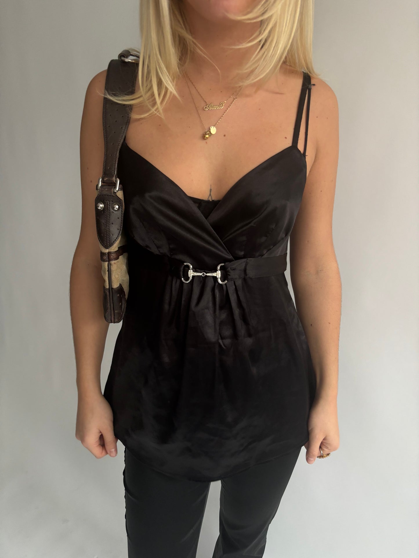 Naracamicie Black Satin Cami