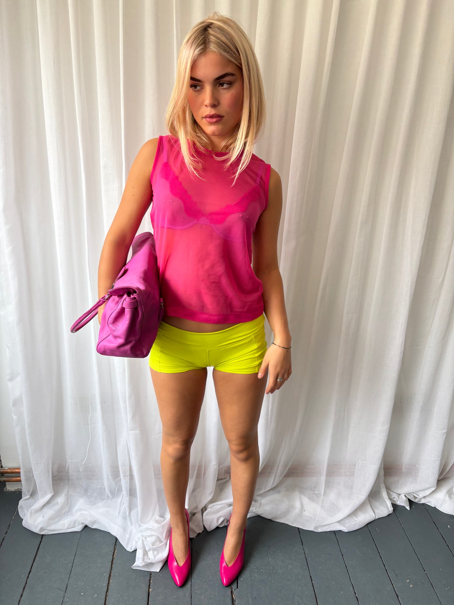 DKNY Pink Sheer Top