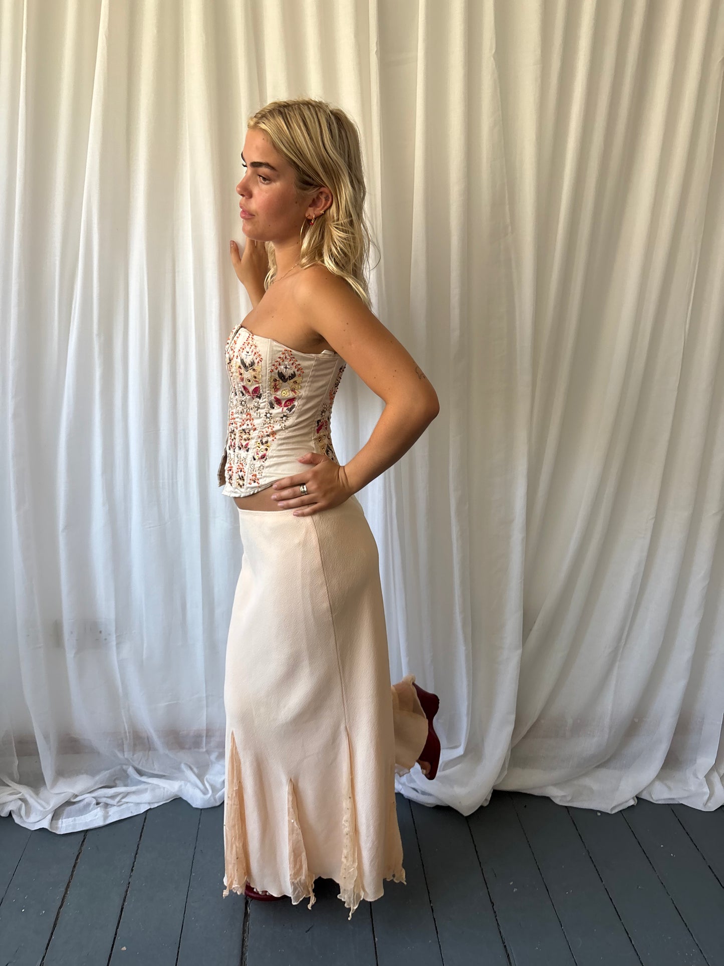 Vintage Peach Maxi Skirt