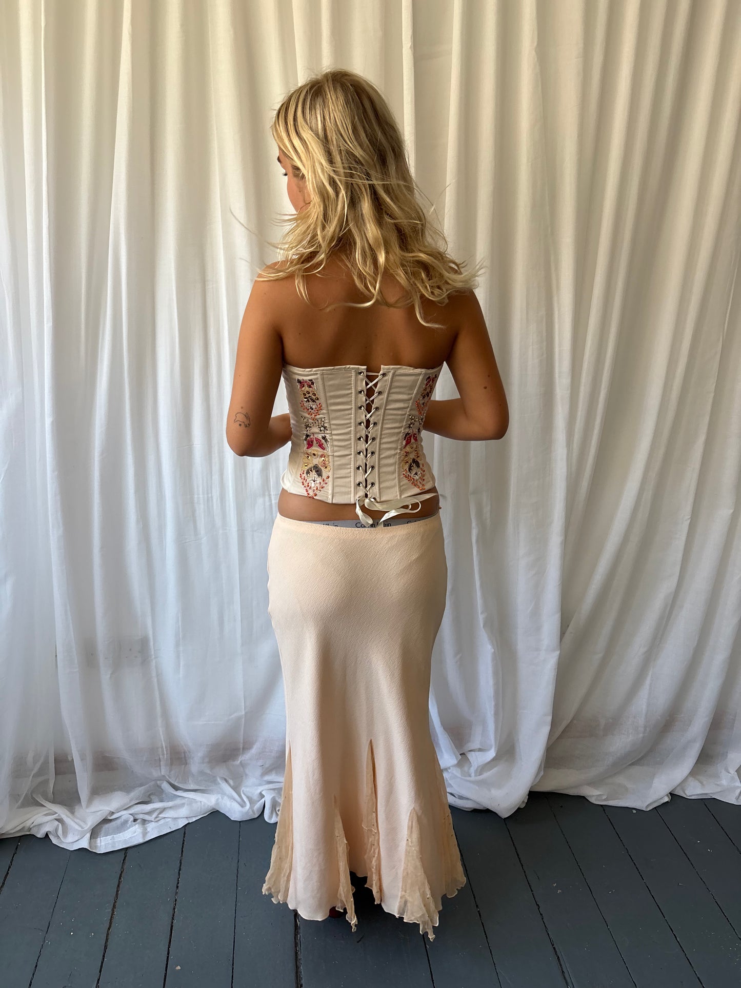 Vintage Peach Maxi Skirt