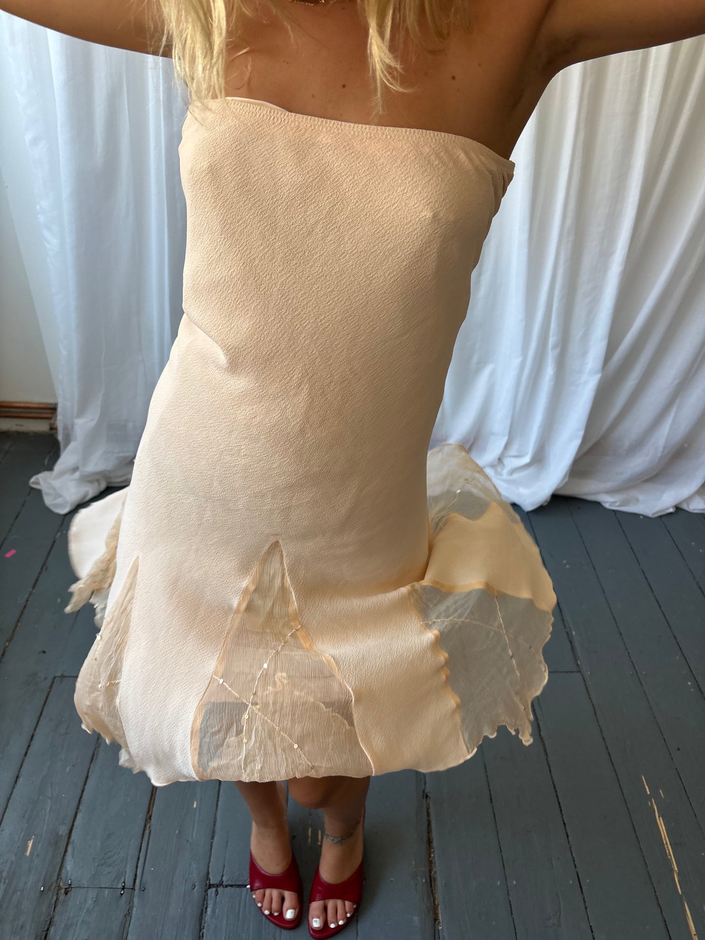 Vintage Peach Maxi Skirt