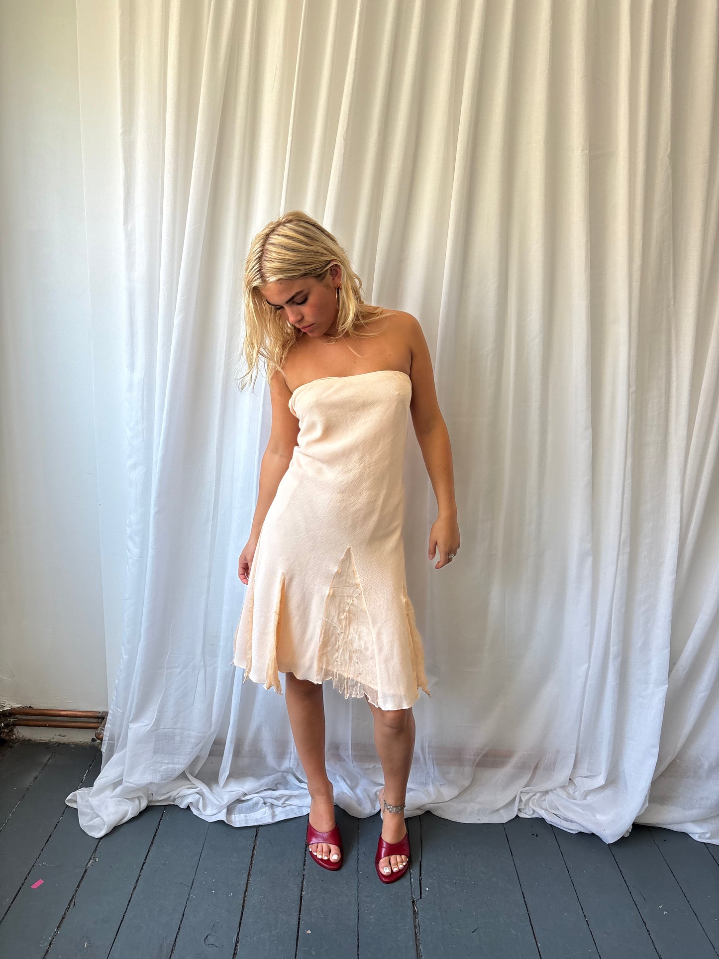 Vintage Peach Maxi Skirt