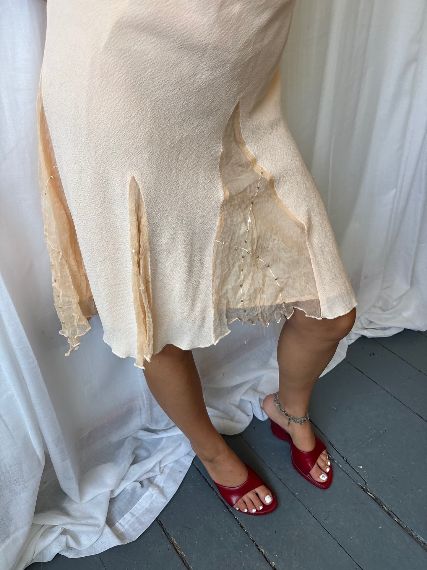 Vintage Peach Maxi Skirt