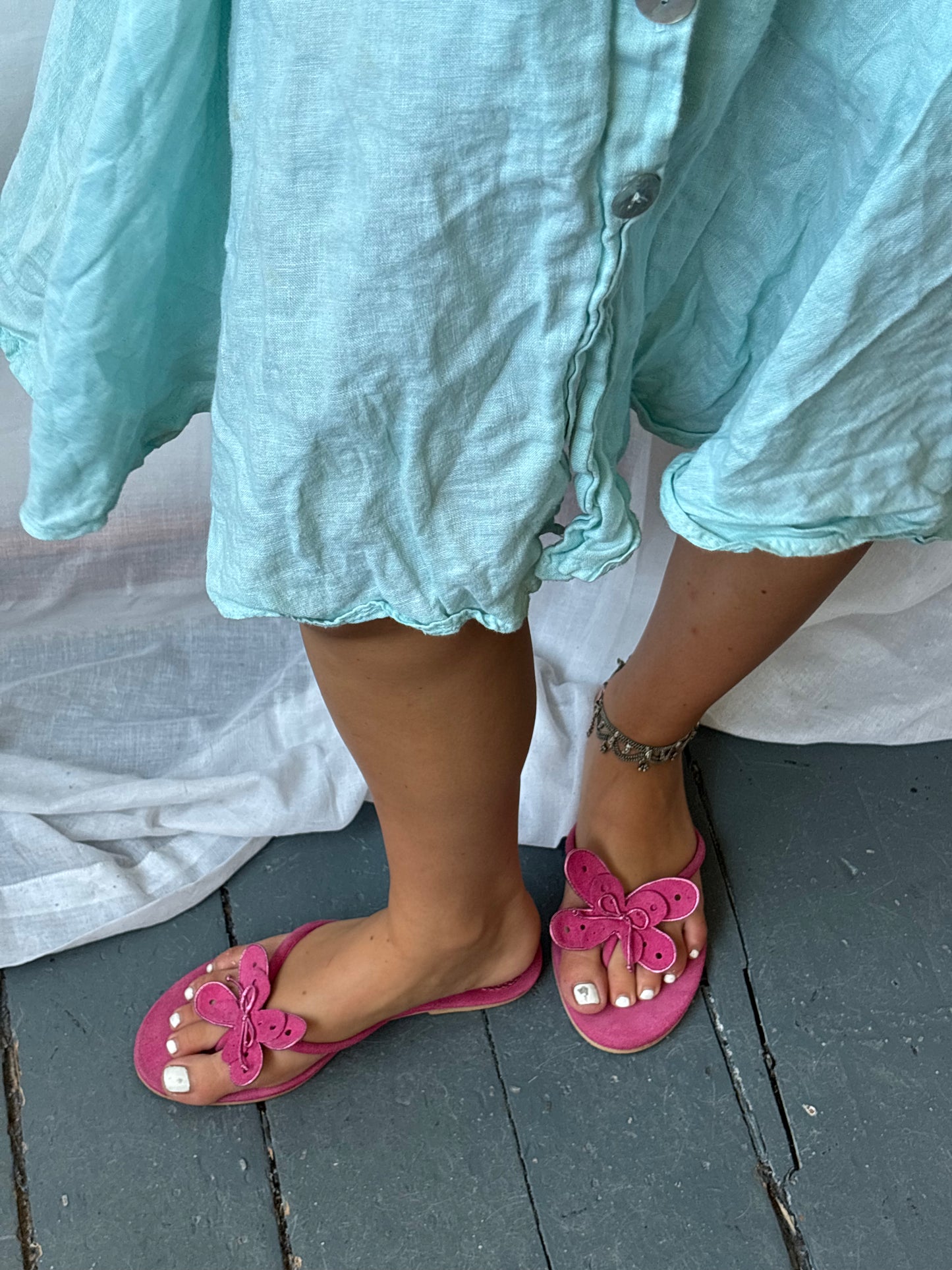 Ted Baker Pink Suede Flip Flops