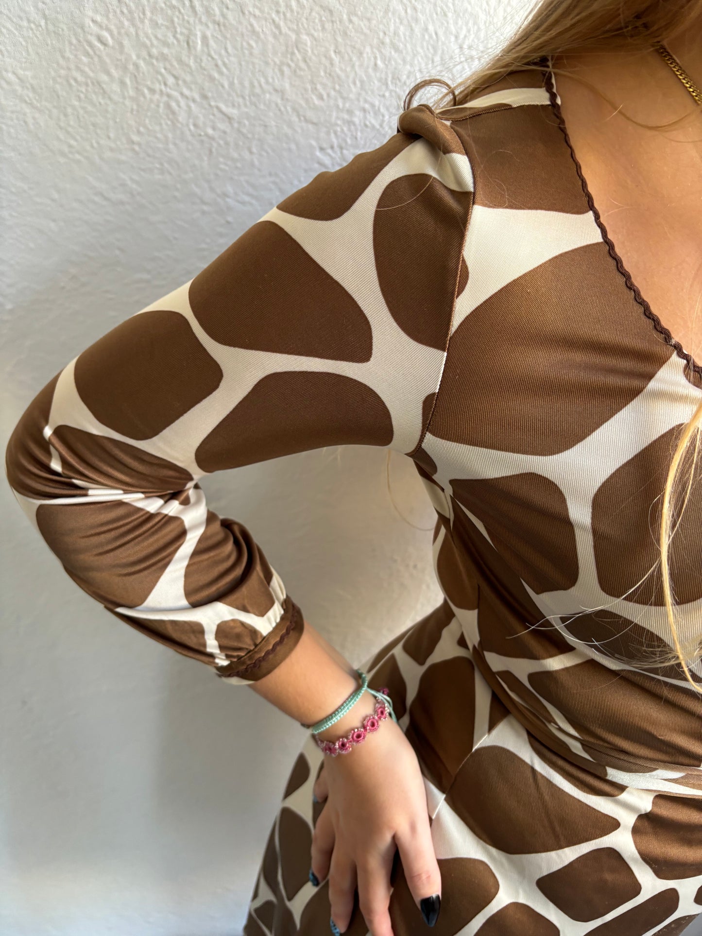 Moschino Giraffe Print Wrap Dress