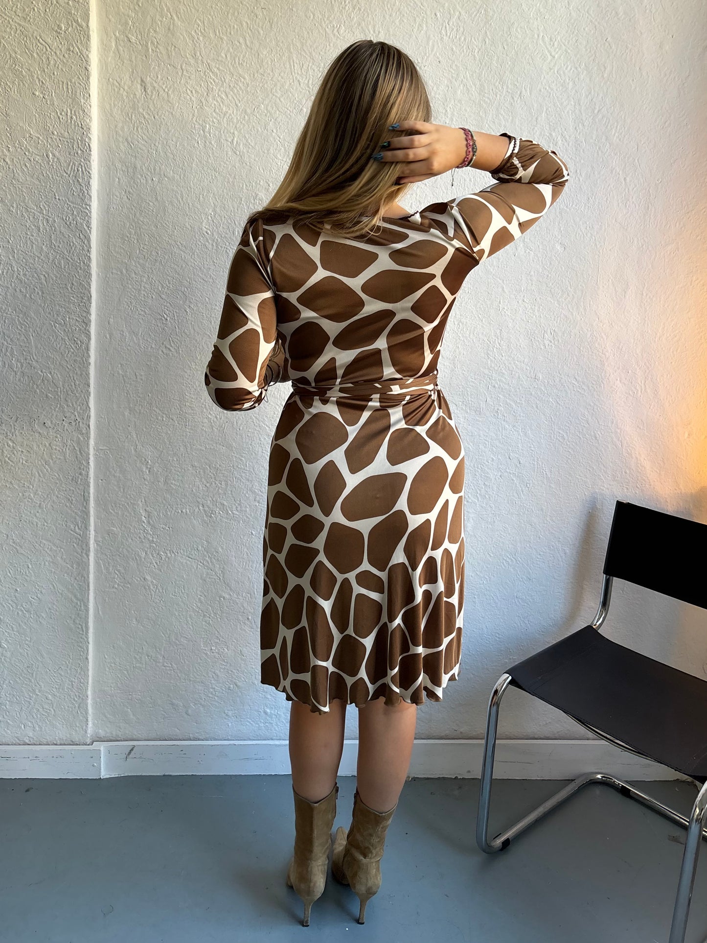 Moschino Giraffe Print Wrap Dress