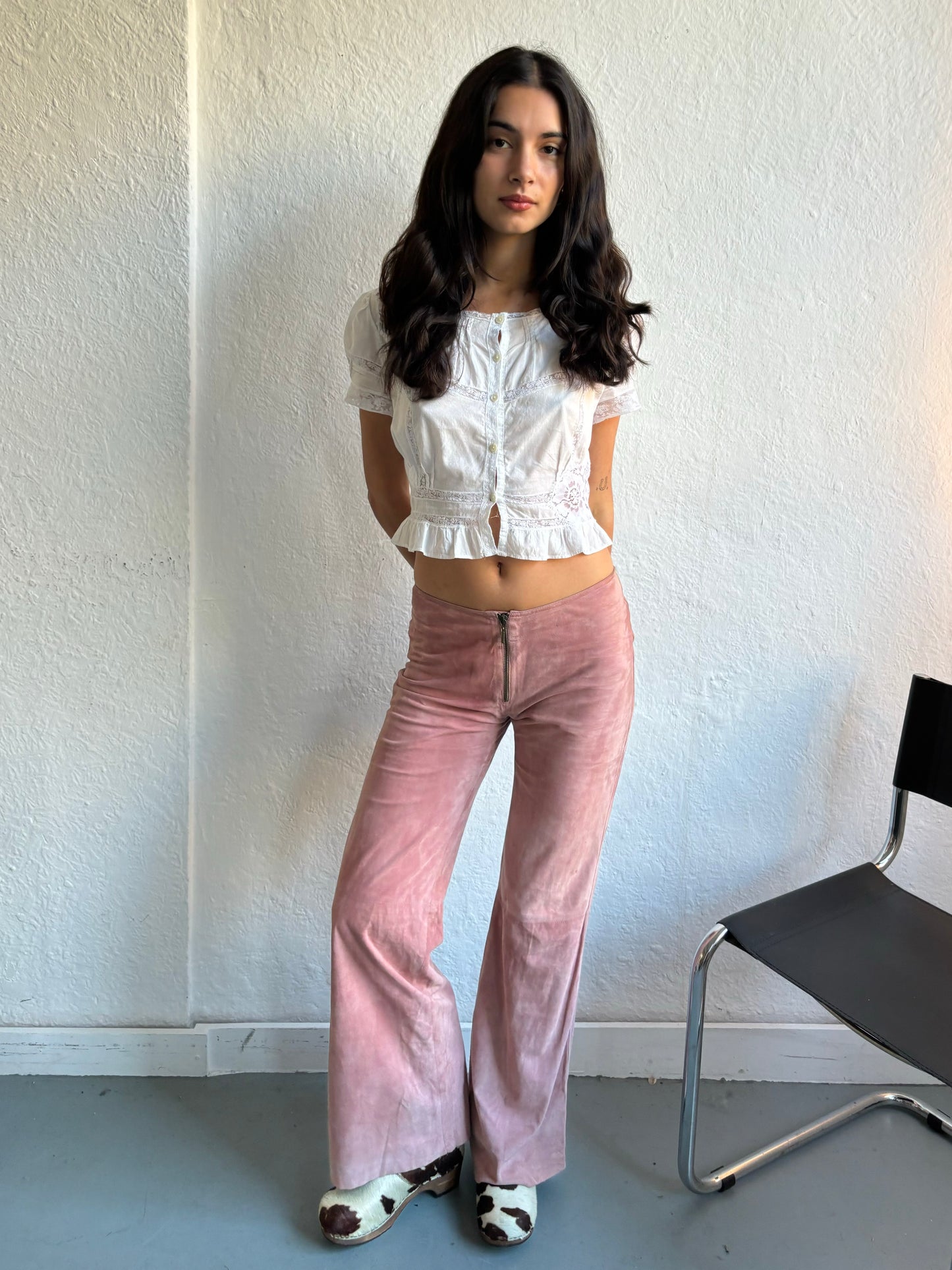 Plein Sud Pink Suede Trousers