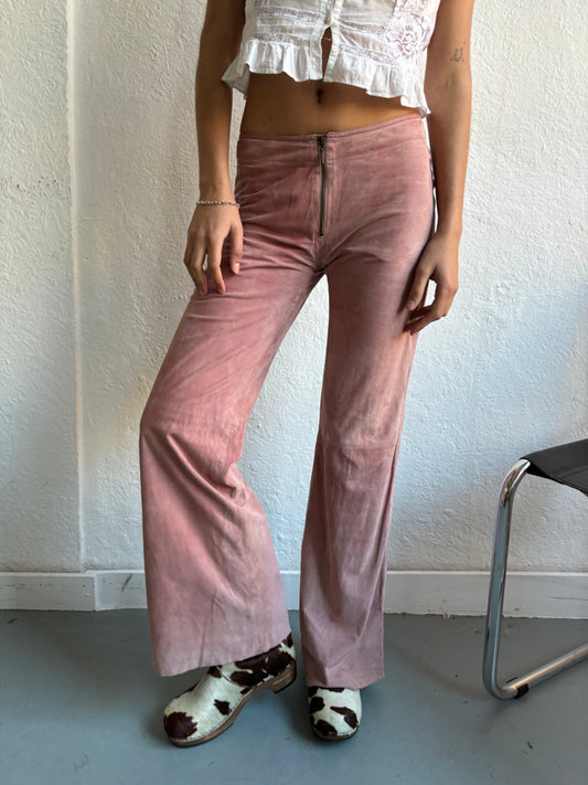 Plein Sud Pink Suede Trousers