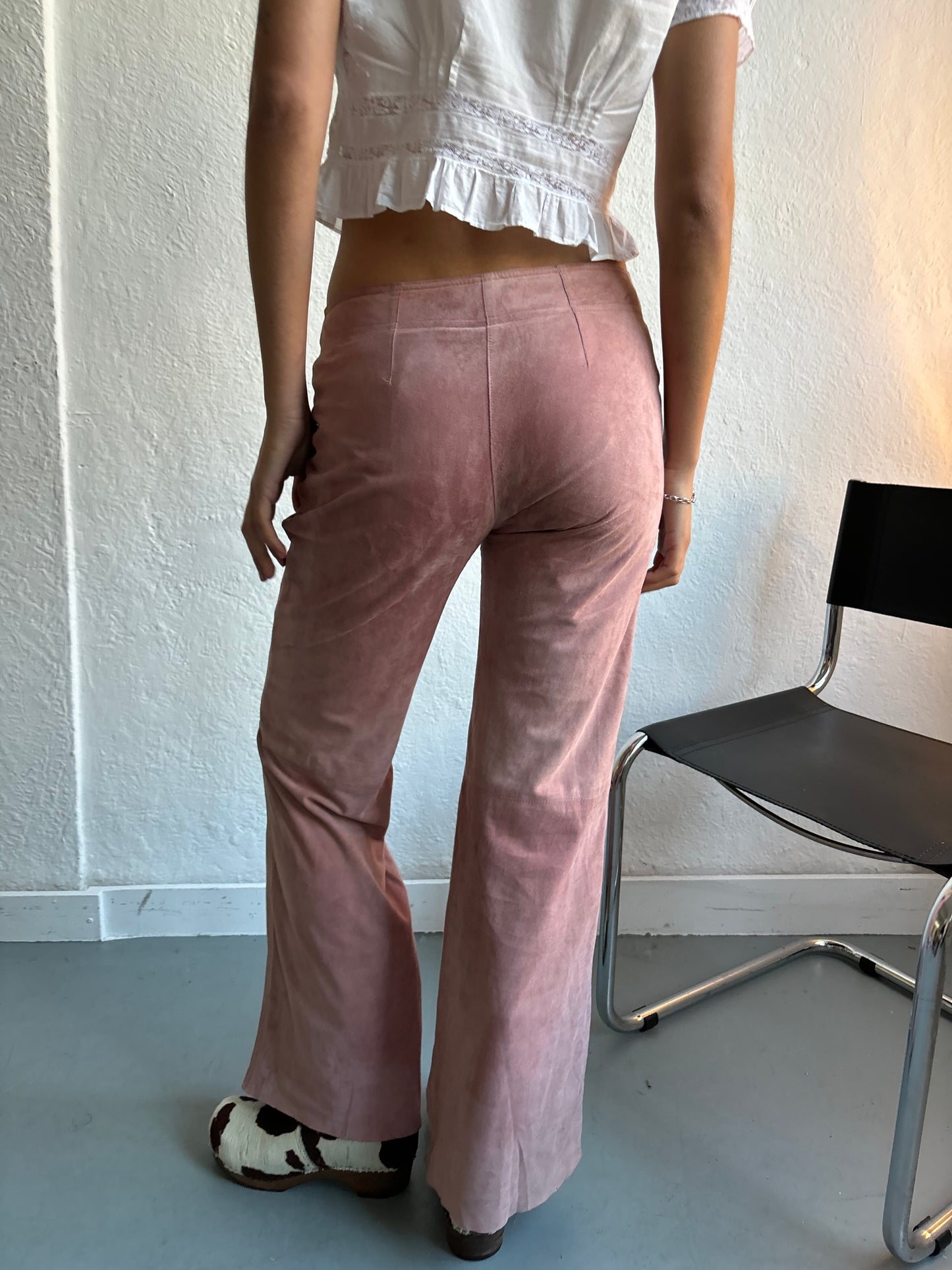 Plein Sud Pink Suede Trousers