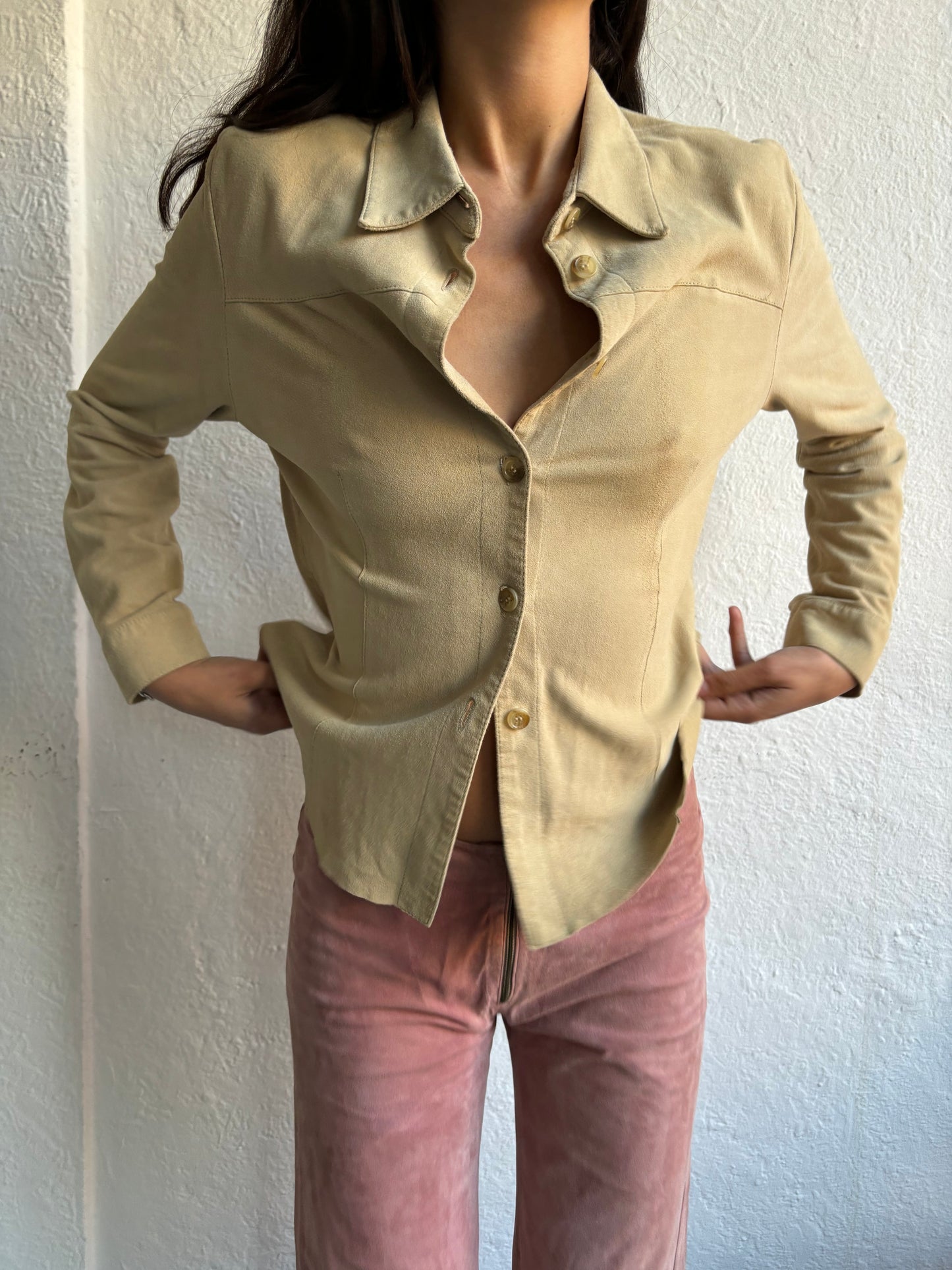 Caractère Beige Suede Shirt