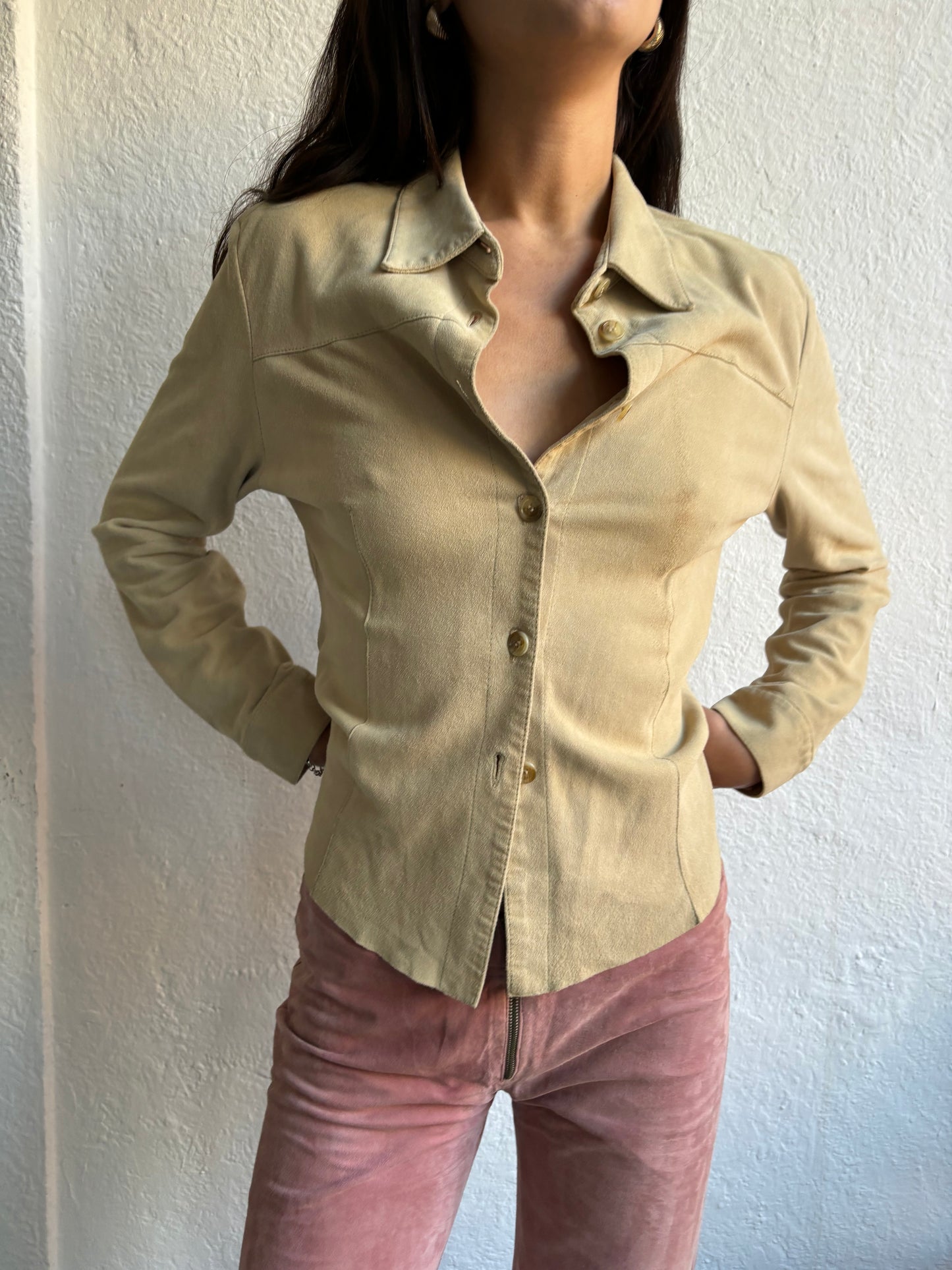 Caractère Beige Suede Shirt