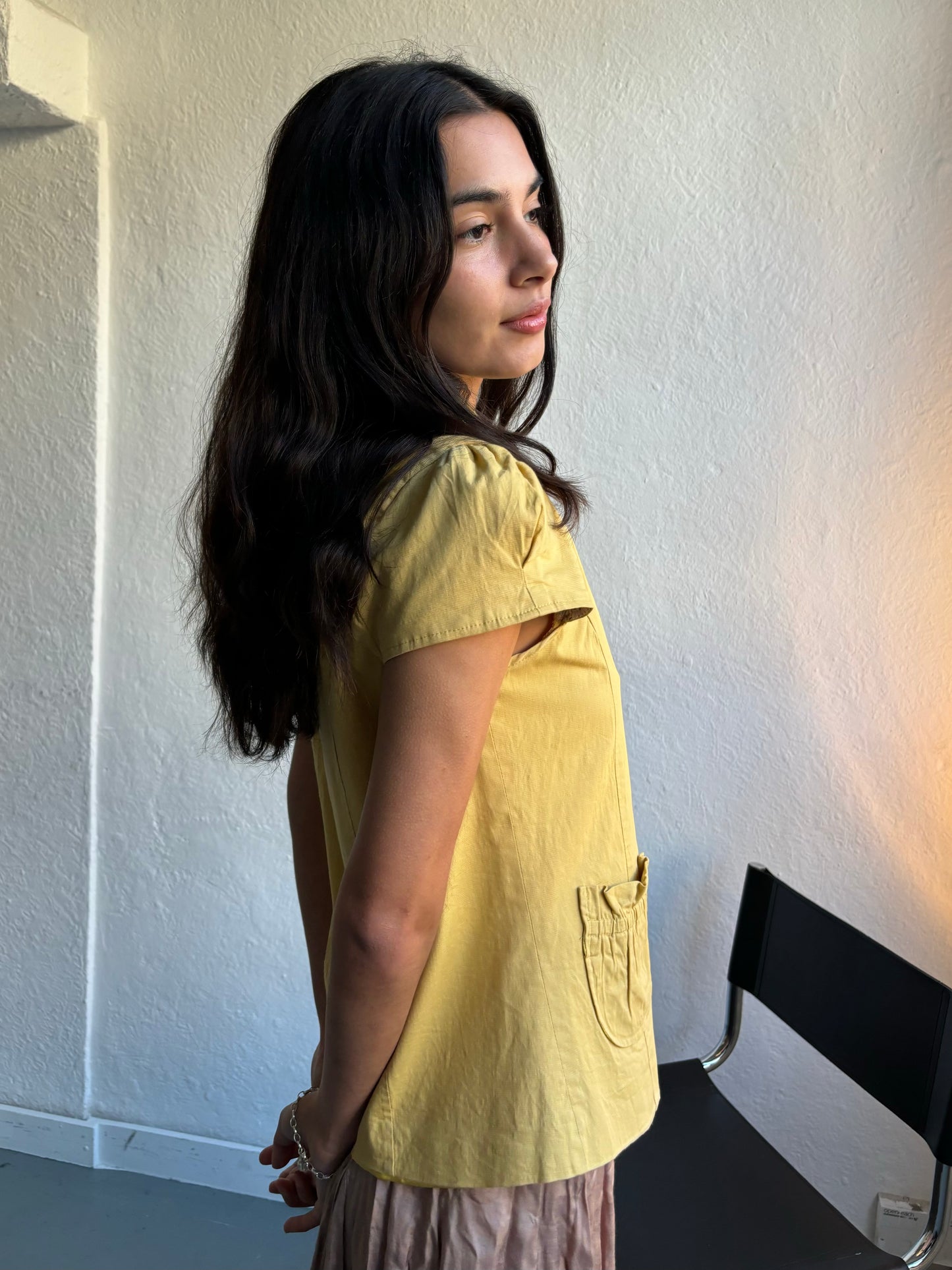 Dahlia Yellow Short Sleeved Jacket