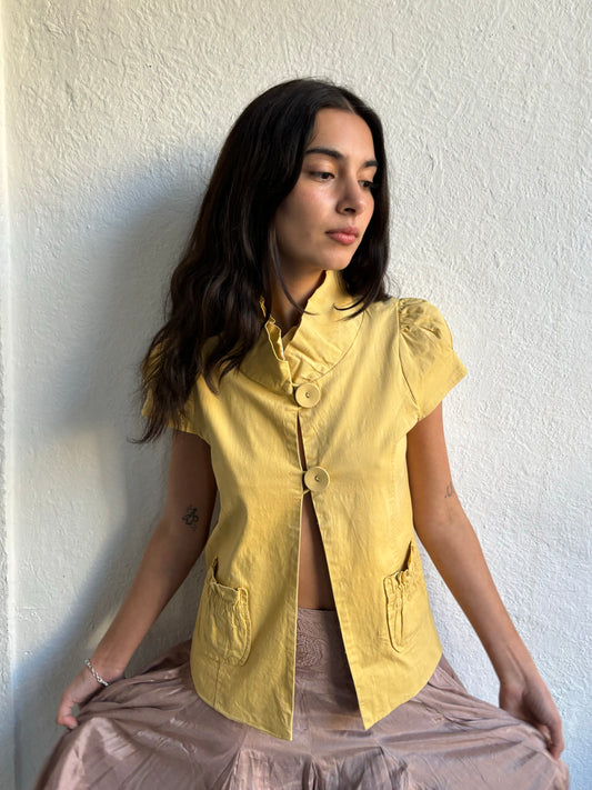 Dahlia Yellow Short Sleeved Jacket