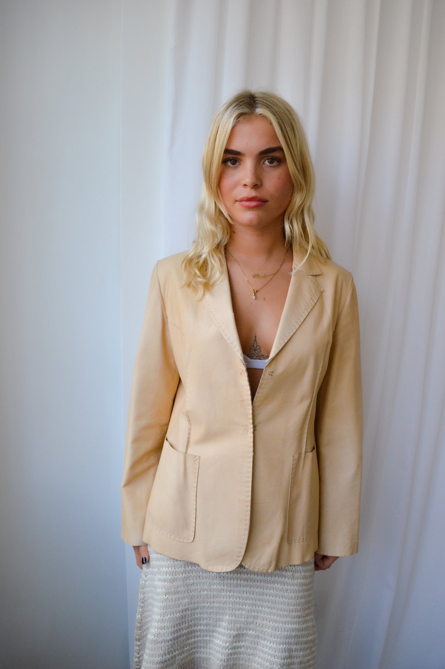 Chine Tan Leather Jacket