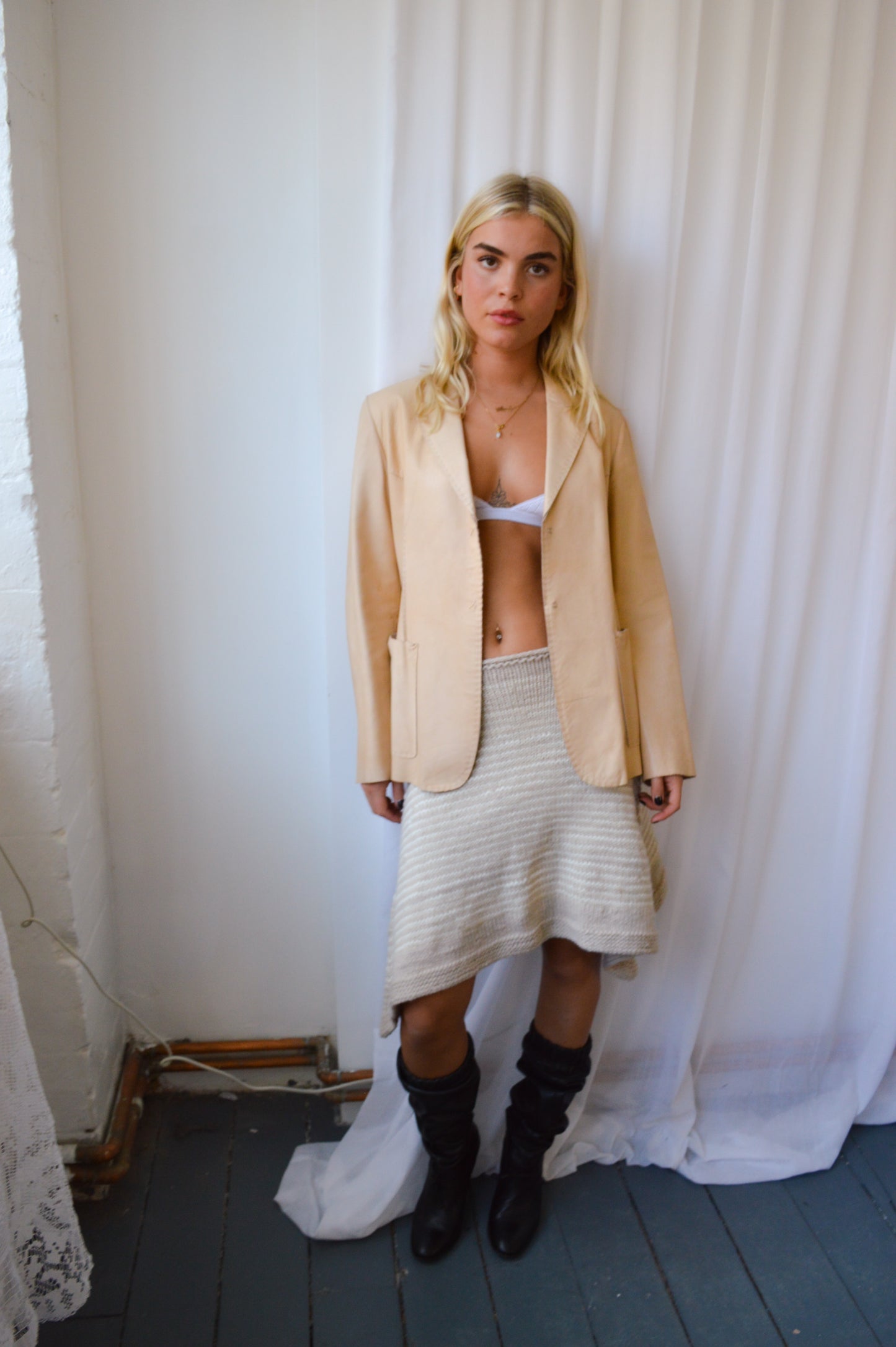 Chine Tan Leather Jacket