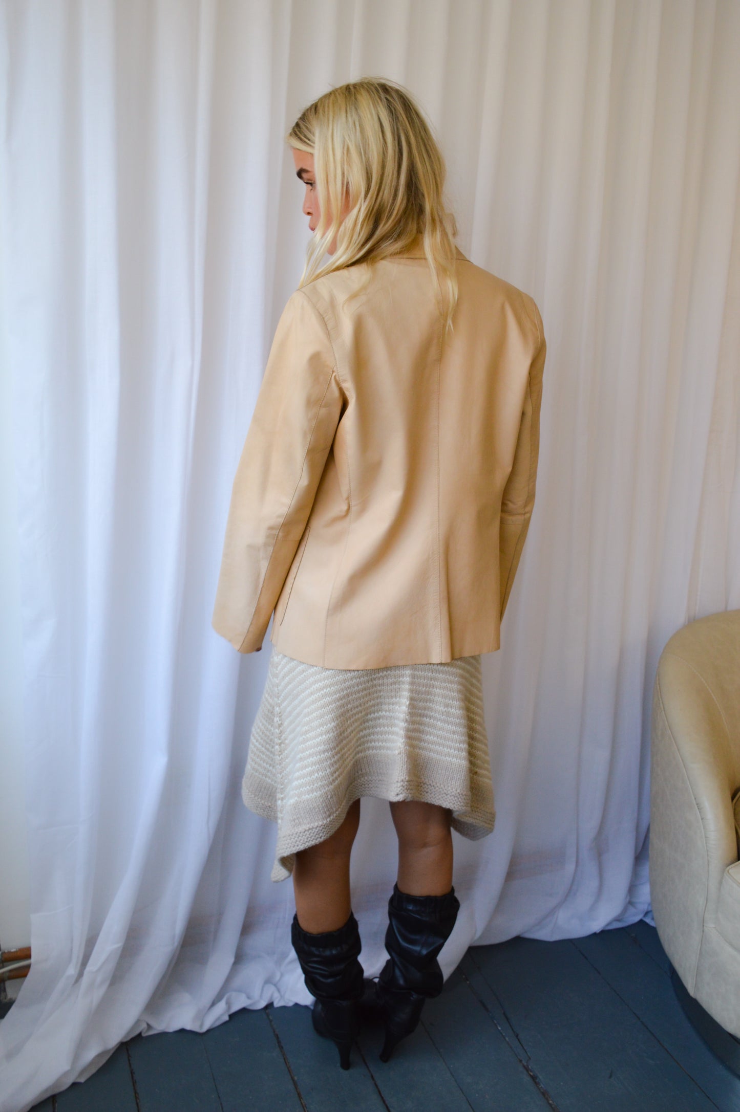 Chine Tan Leather Jacket