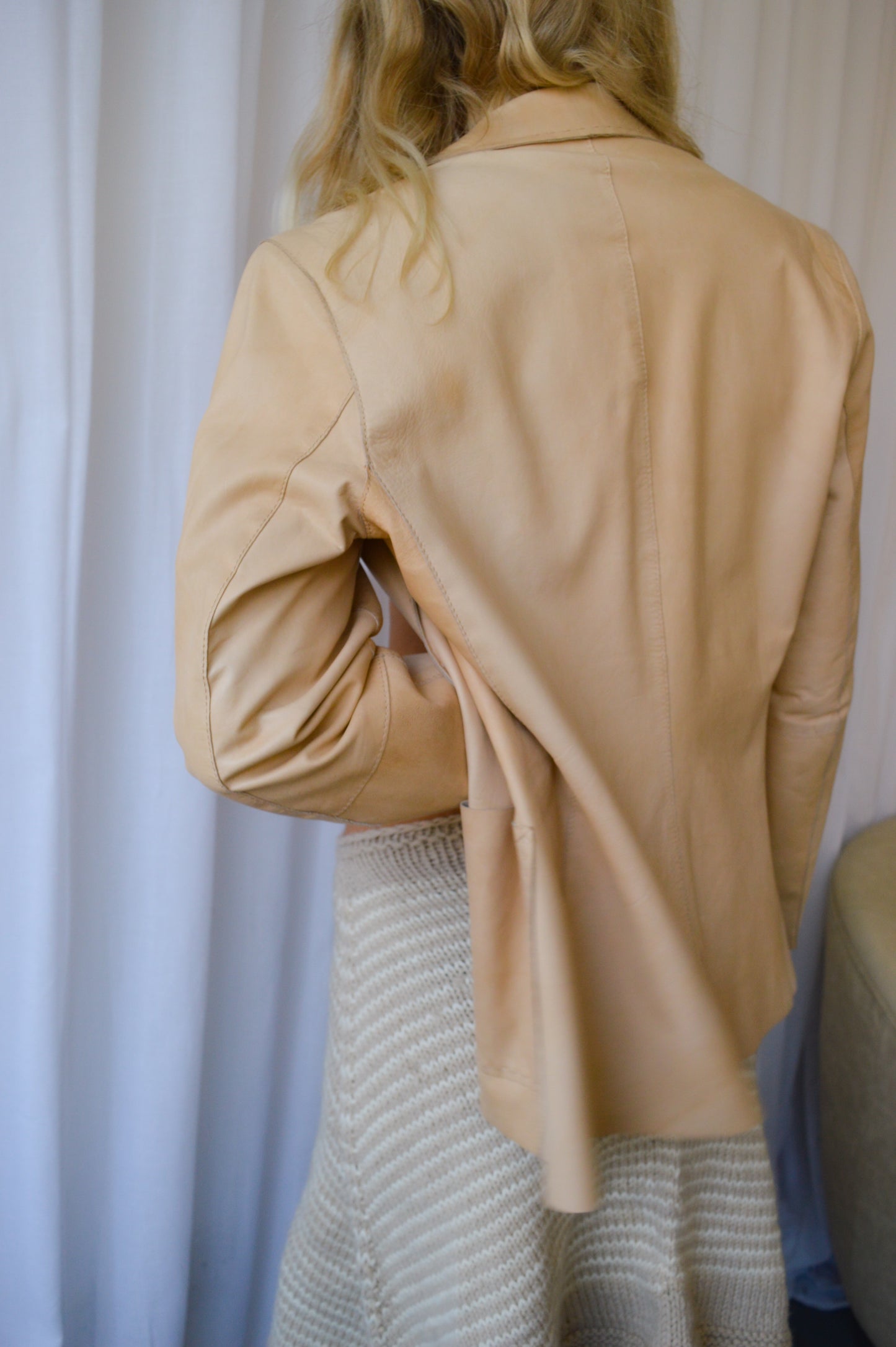 Chine Tan Leather Jacket