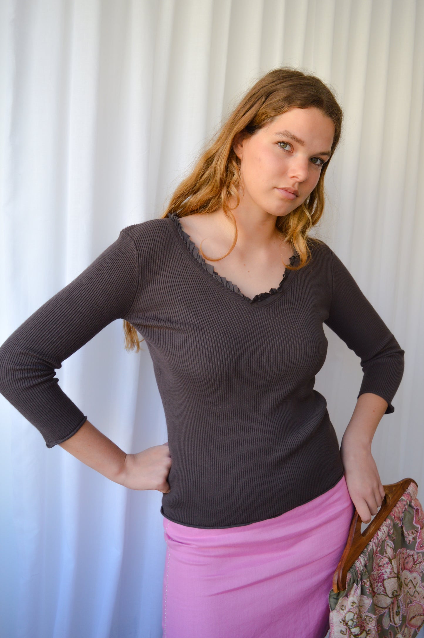 Armani Brown Knit Top