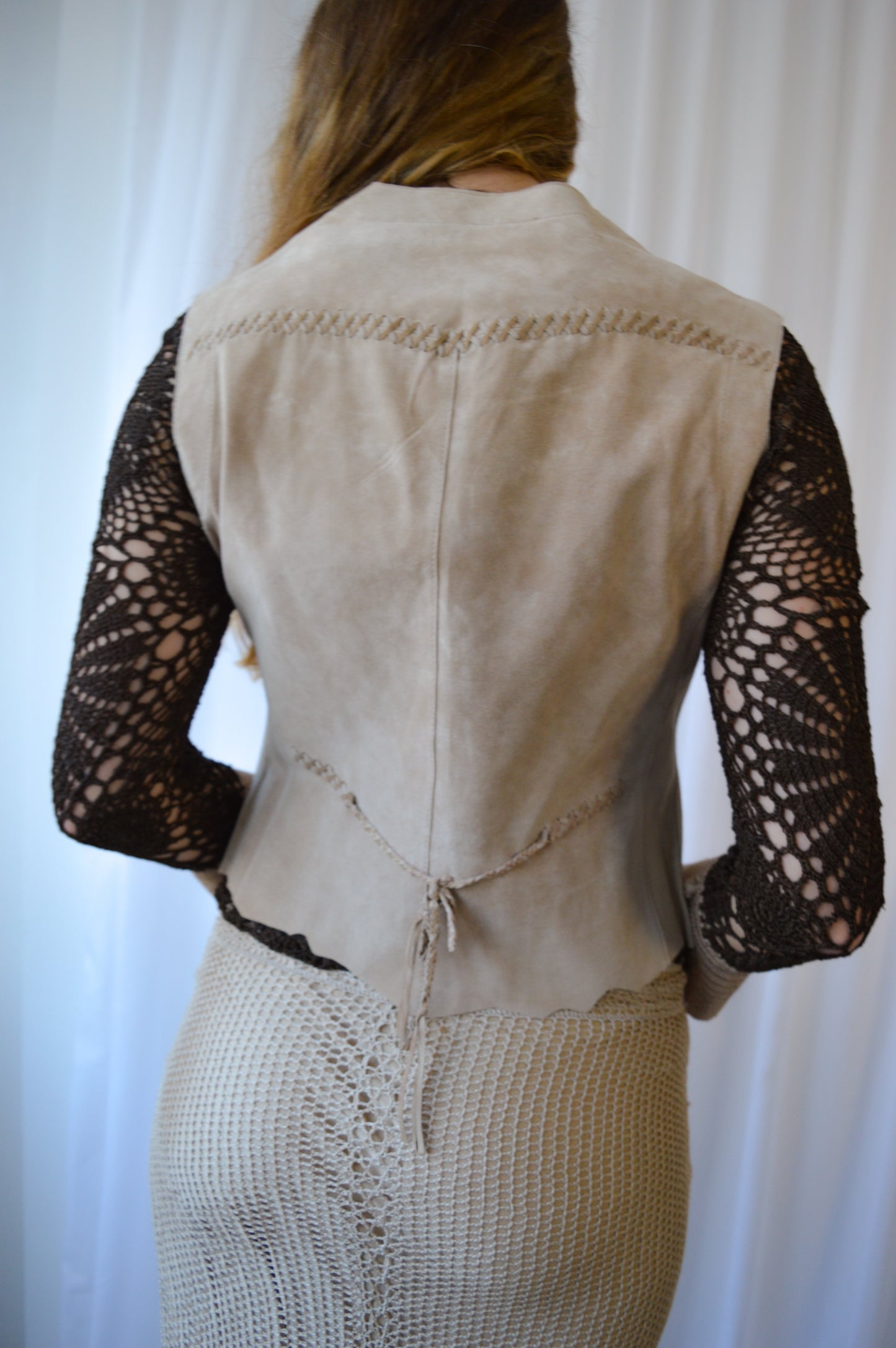Vintage Beige Suede Waistcoat