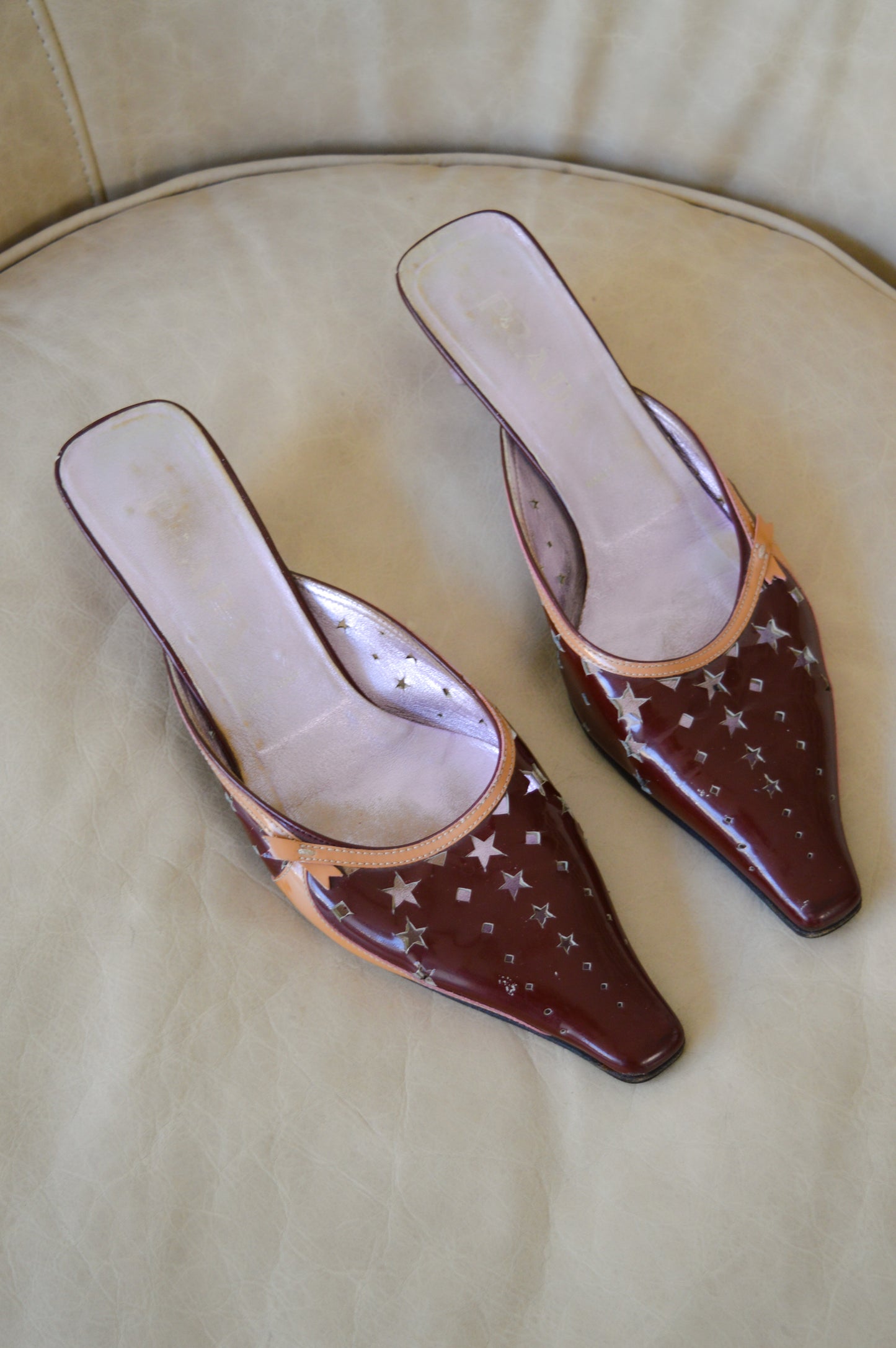 Prada Star Cut Out Mules