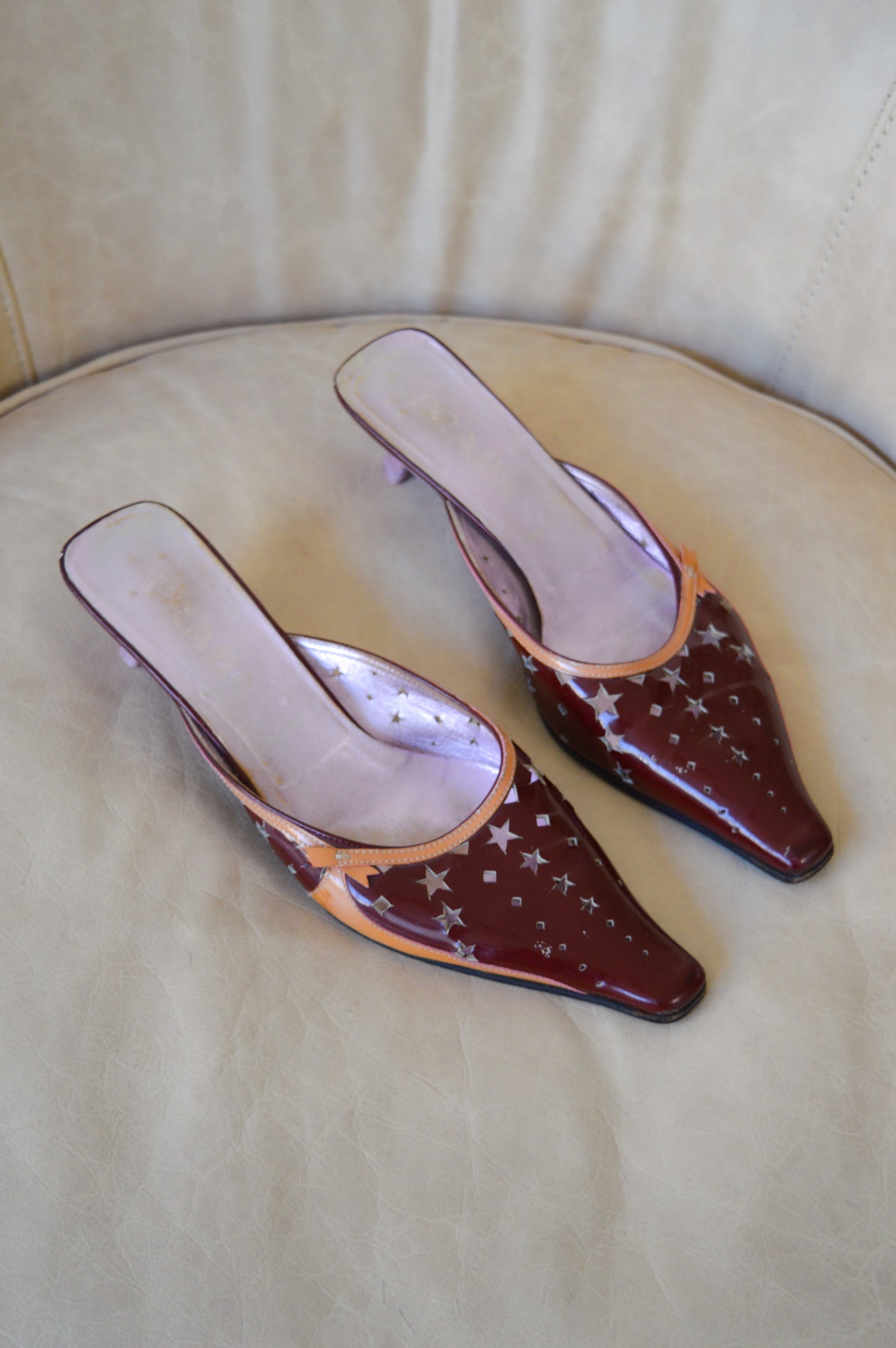 Prada Star Cut Out Mules