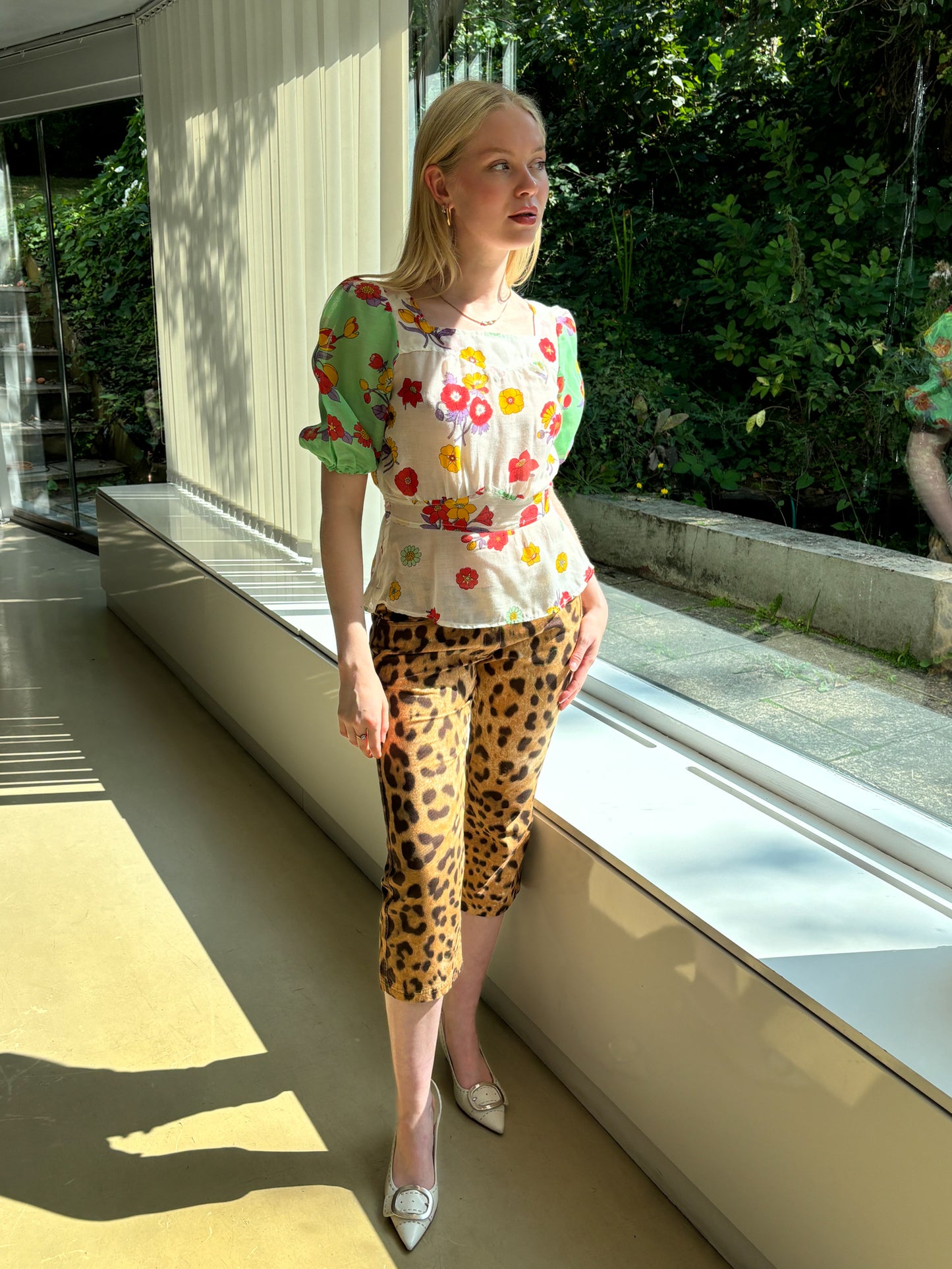 Vintage 1970s Floral Milkmaid Top